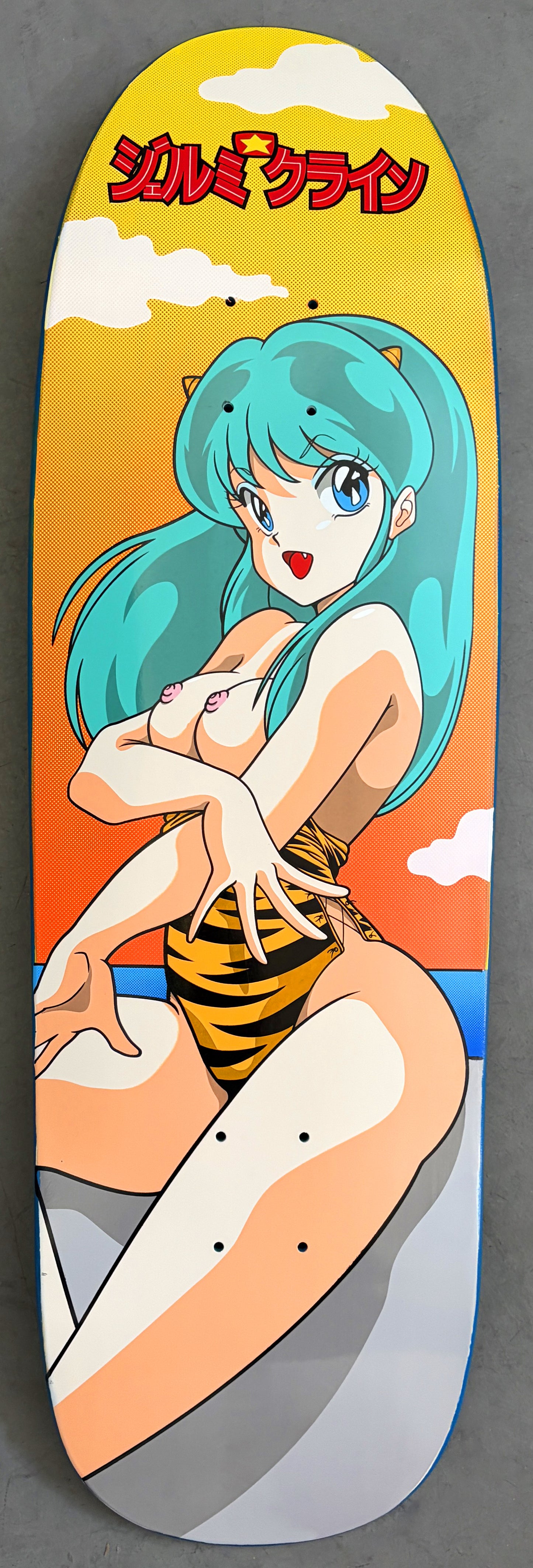 lum chan at the beach BLUE DIPPED SIGNED 9.5 X 31.75 HAND SCREENED
