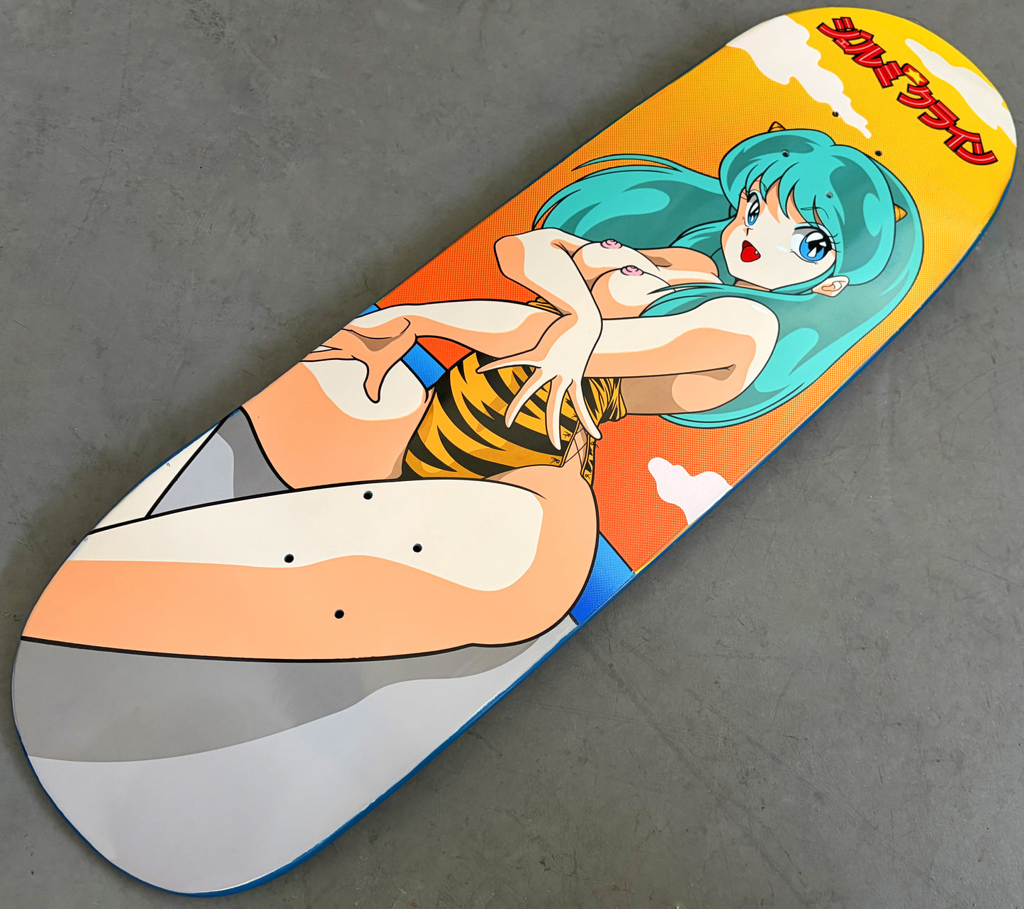 lum chan at the beach BLUE DIPPED SIGNED 9.5 X 31.75 HAND SCREENED