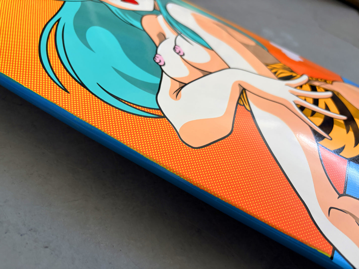 lum chan at the beach BLUE DIPPED SIGNED 9.5 X 31.75 HAND SCREENED