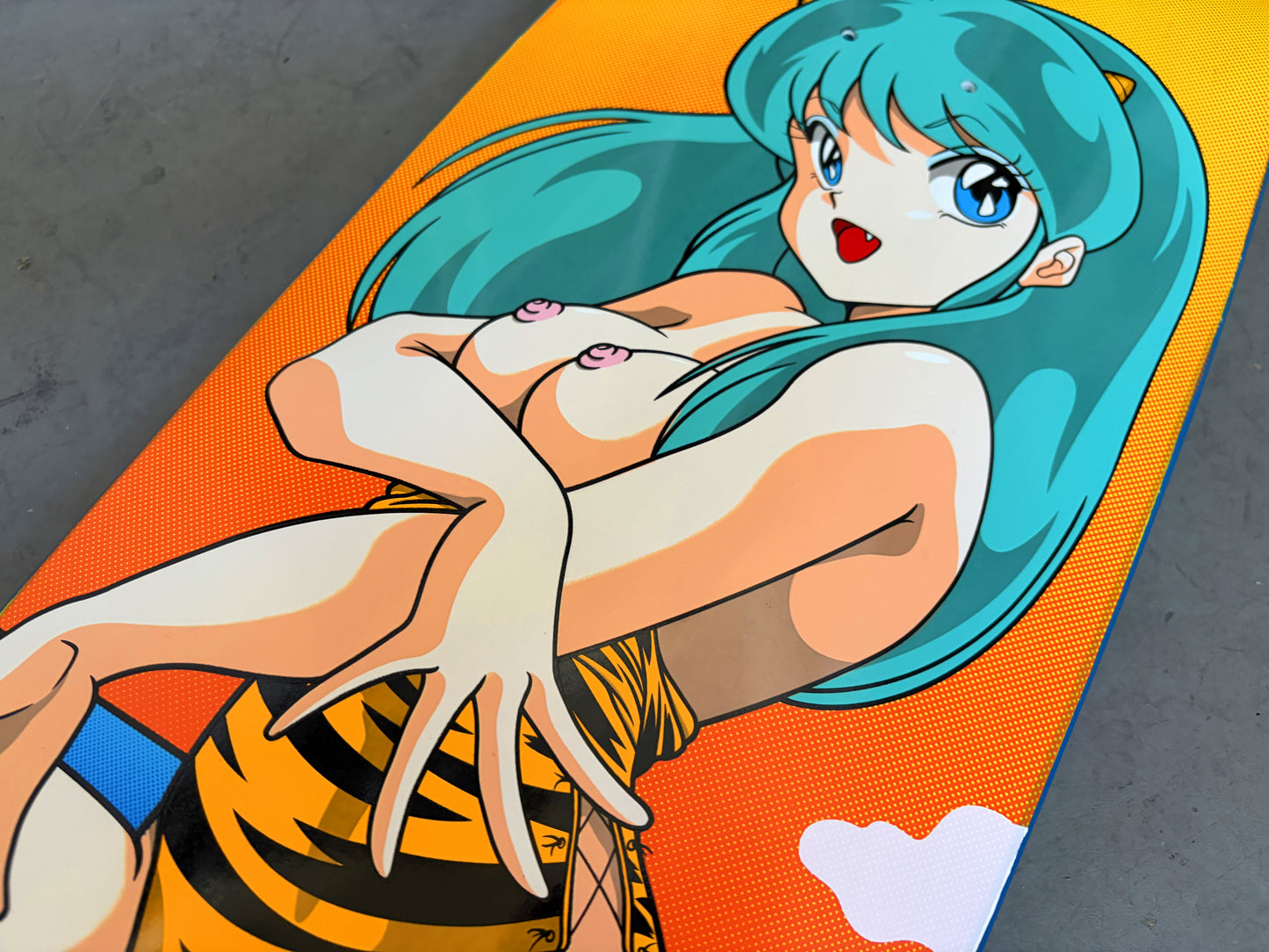 lum chan at the beach BLUE DIPPED SIGNED 9.5 X 31.75 HAND SCREENED