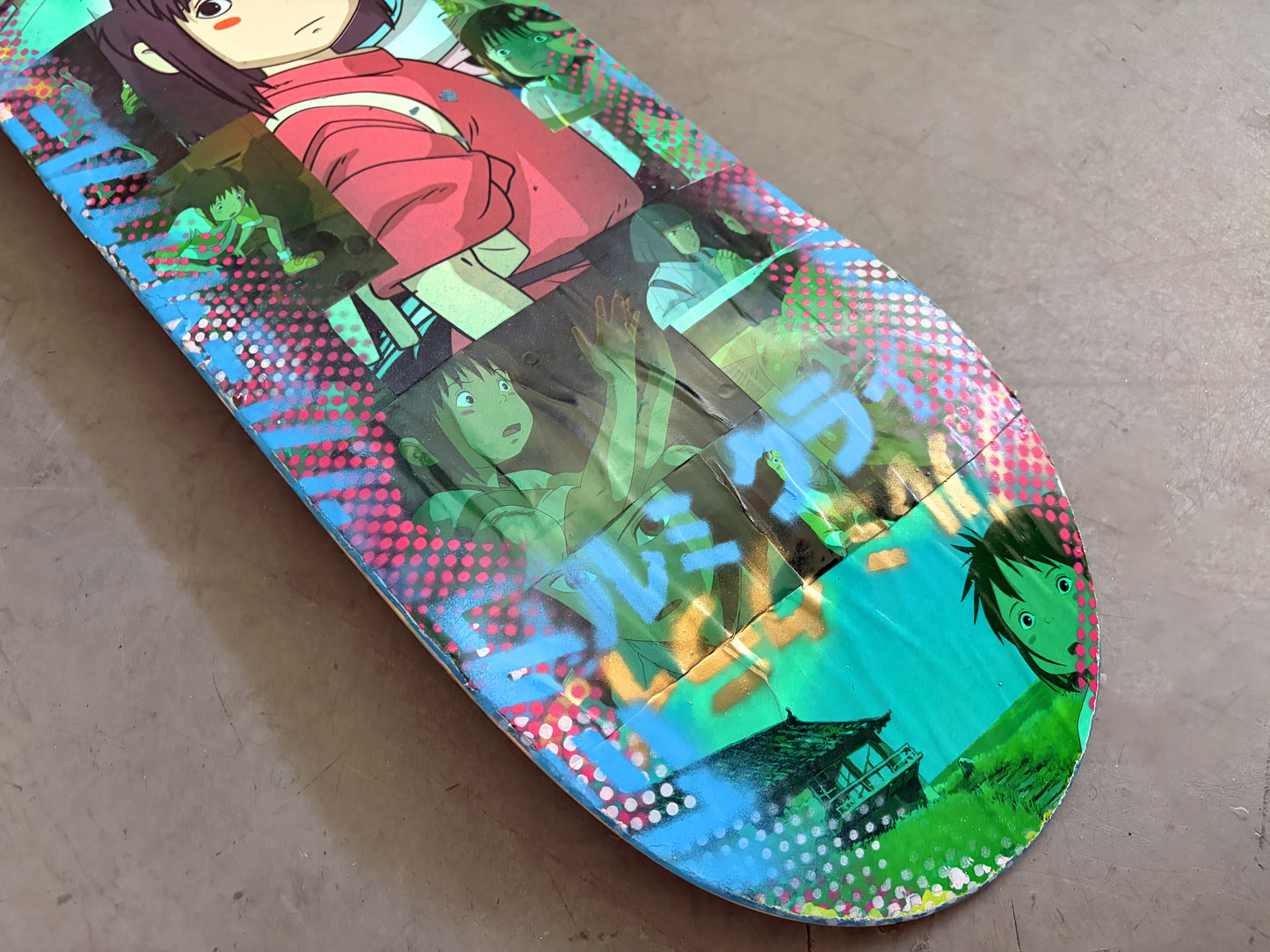 spirited away 8.5 X 32.25 COMICS COLLAGE MIXED PROCESS SIGNED 1 of 1