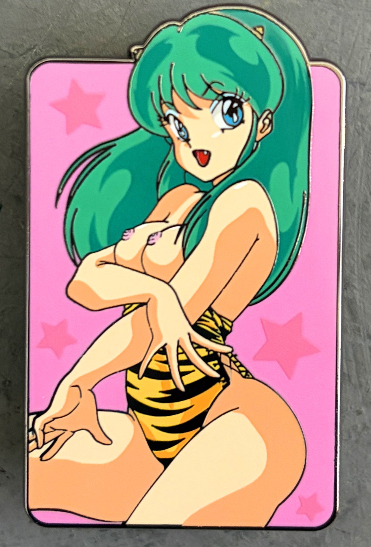 lum chan at the beach black nickel enamel pin