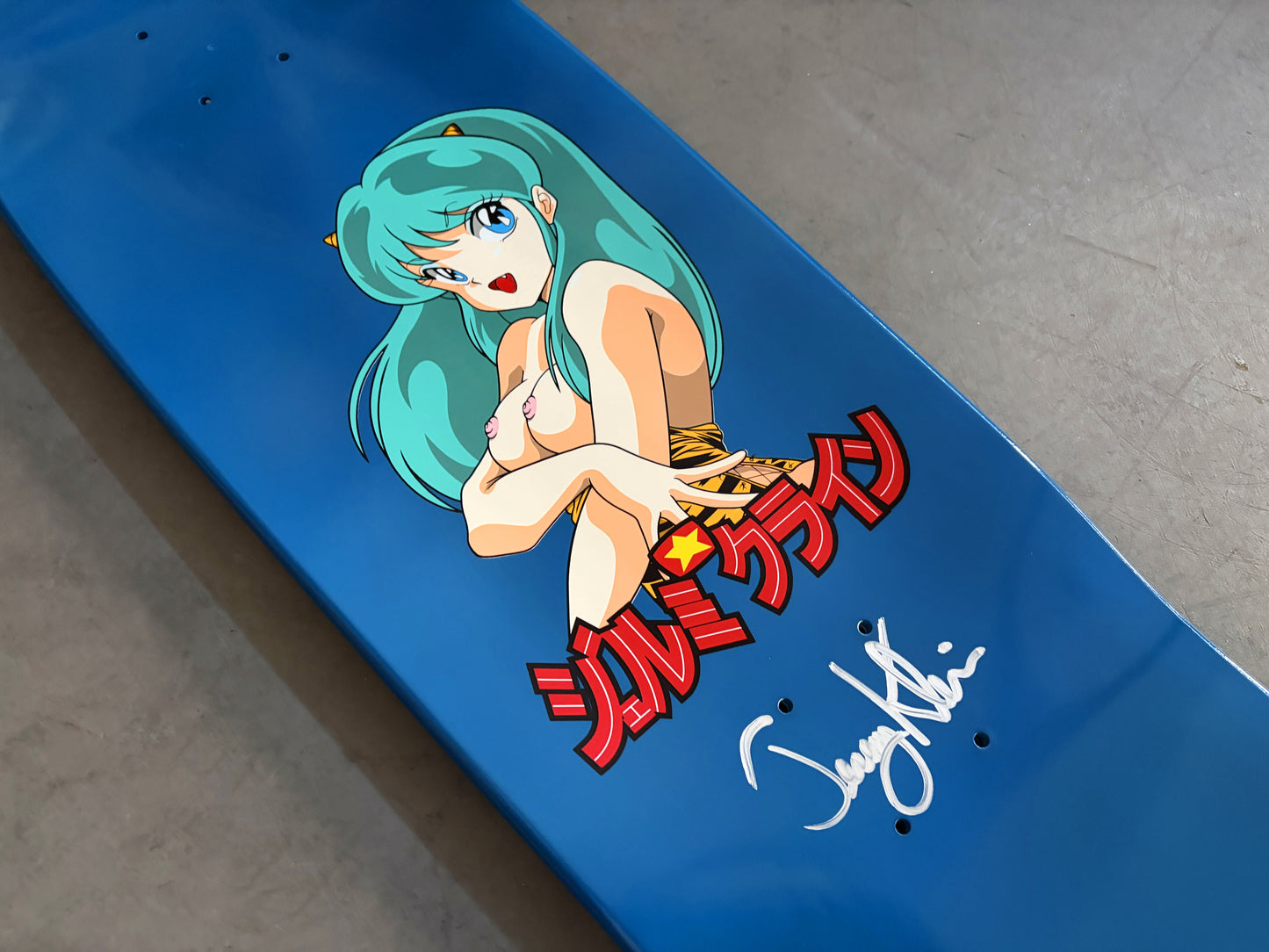 lum chan at the beach BLUE DIPPED SIGNED 9.5 X 31.75 HAND SCREENED