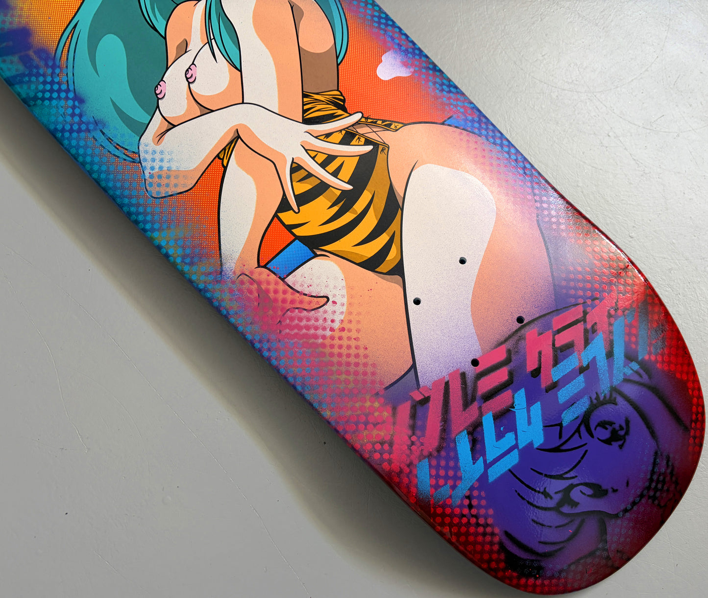 lum chan at the beach 9.5 X 32.25 DIPPED BLUE/PURPLE ANODIZED PROCESS SIGNED 1 of 1