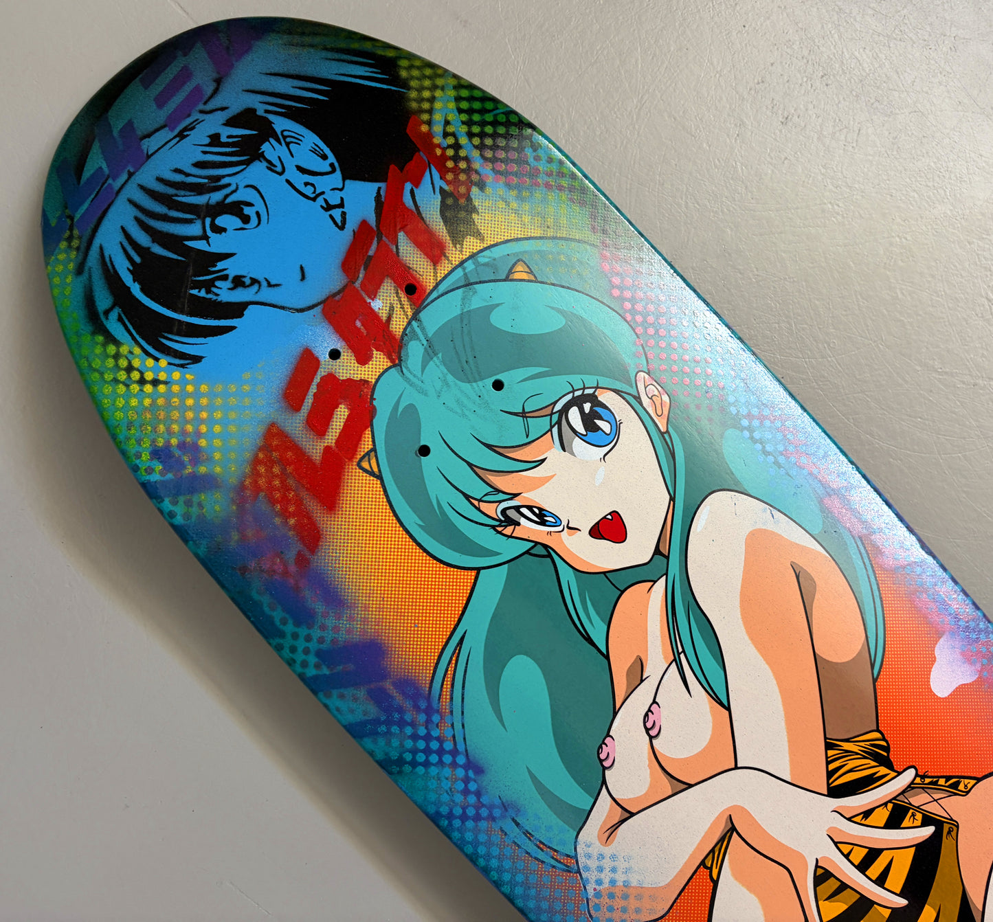 lum chan at the beach 9.5 X 32.25 DIPPED BLUE/PURPLE ANODIZED PROCESS SIGNED 1 of 1