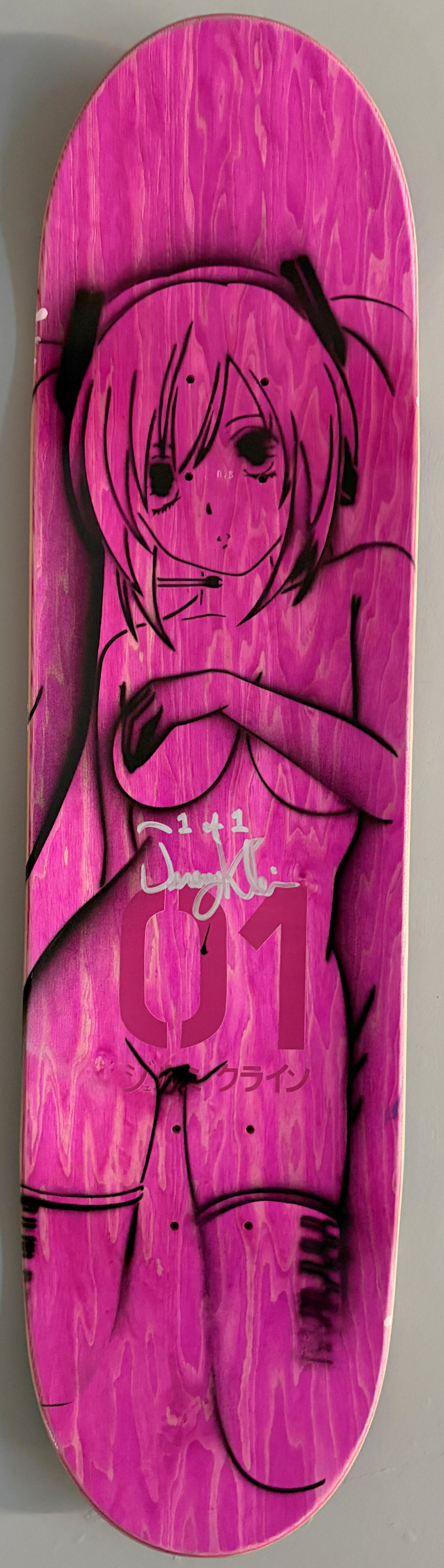 hatsune PINK GLITTER MIXED PROCESS 8.5 X 32.25 HAND SCREENED 1 OF 1