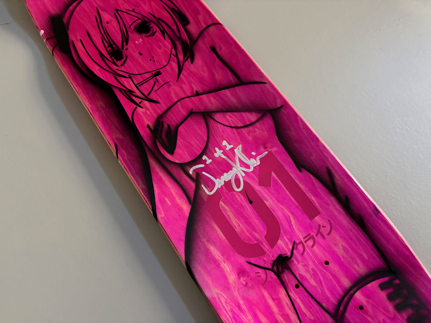 hatsune PINK GLITTER MIXED PROCESS 8.5 X 32.25 HAND SCREENED 1 OF 1