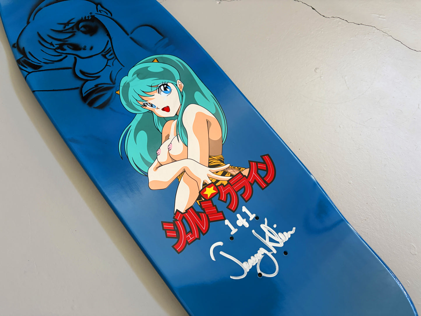 lum chan at the beach 9.5 X 32.25 DIPPED AQUA/YELLOW PROCESS SIGNED 1 of 1