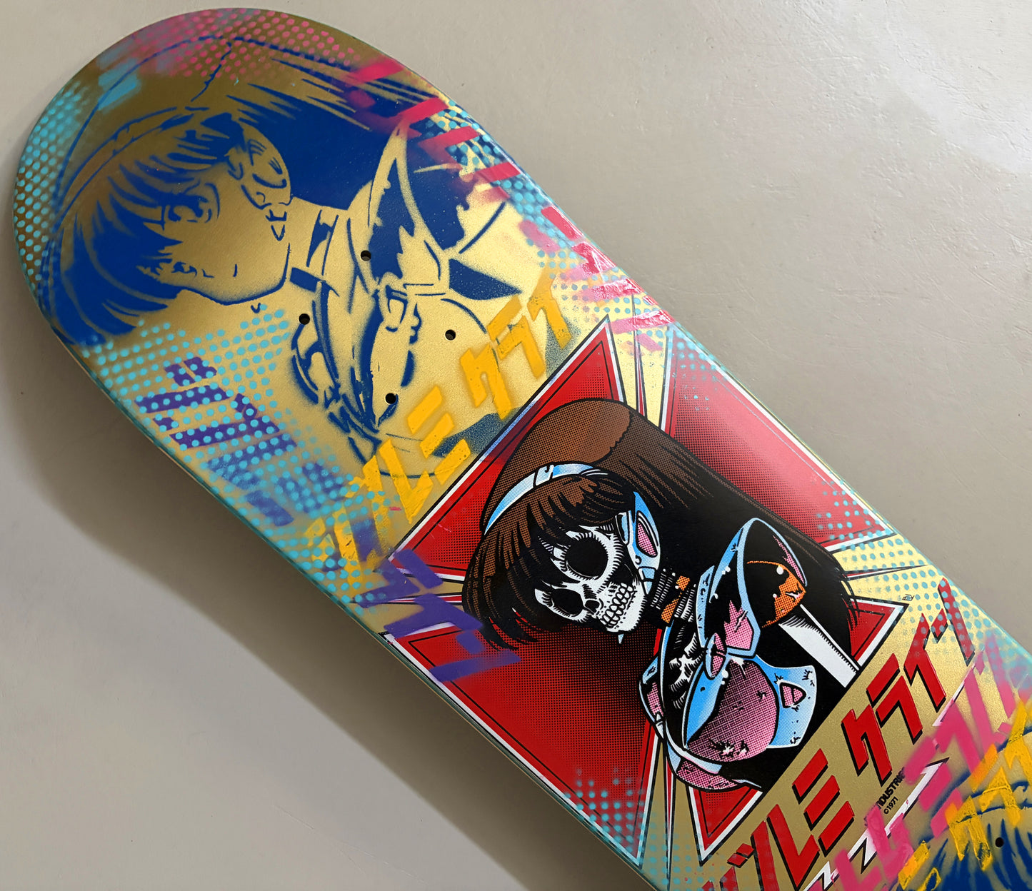 dream hawk METALLIC GOLD/BLUE 8.5 X 32.25 1 OF 1 SIGNED