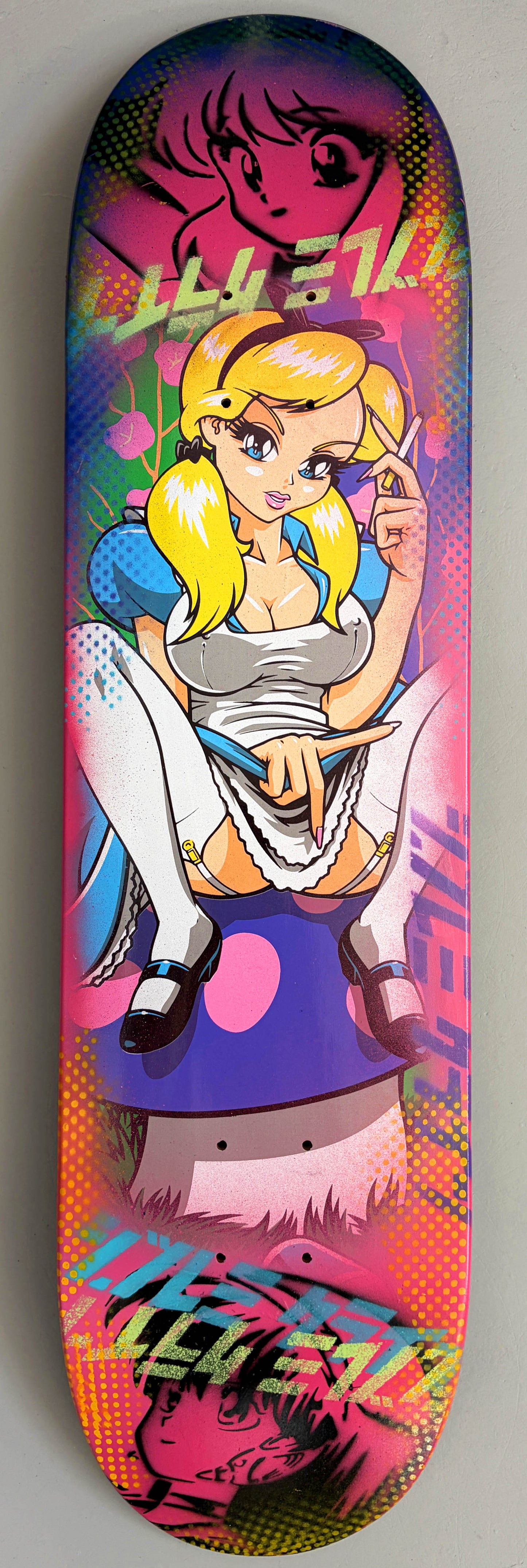 alice & friends PURPLE/RED/YELLOW ANODIZED - 8.25 X 32.25 MIXED PROCESS SIGNED 1 of 1 (Copy)