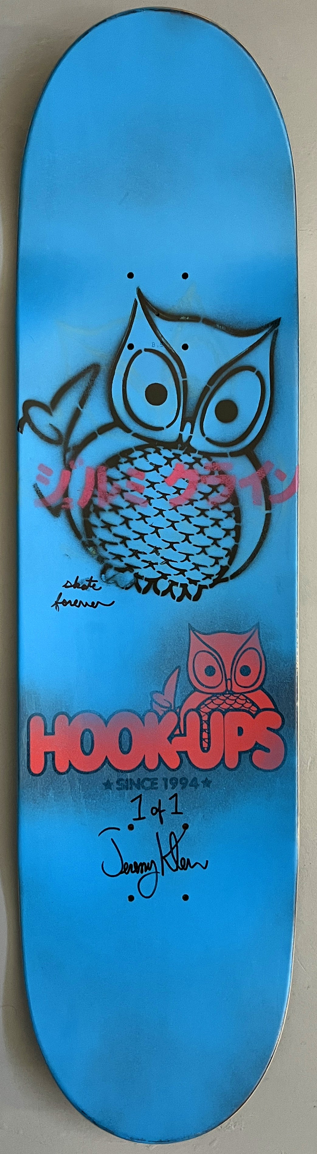 hoot-ups 2 PINK/BLUE - 8.5 X 32.25 MIXED PROCESS SIGNED 1 of 1