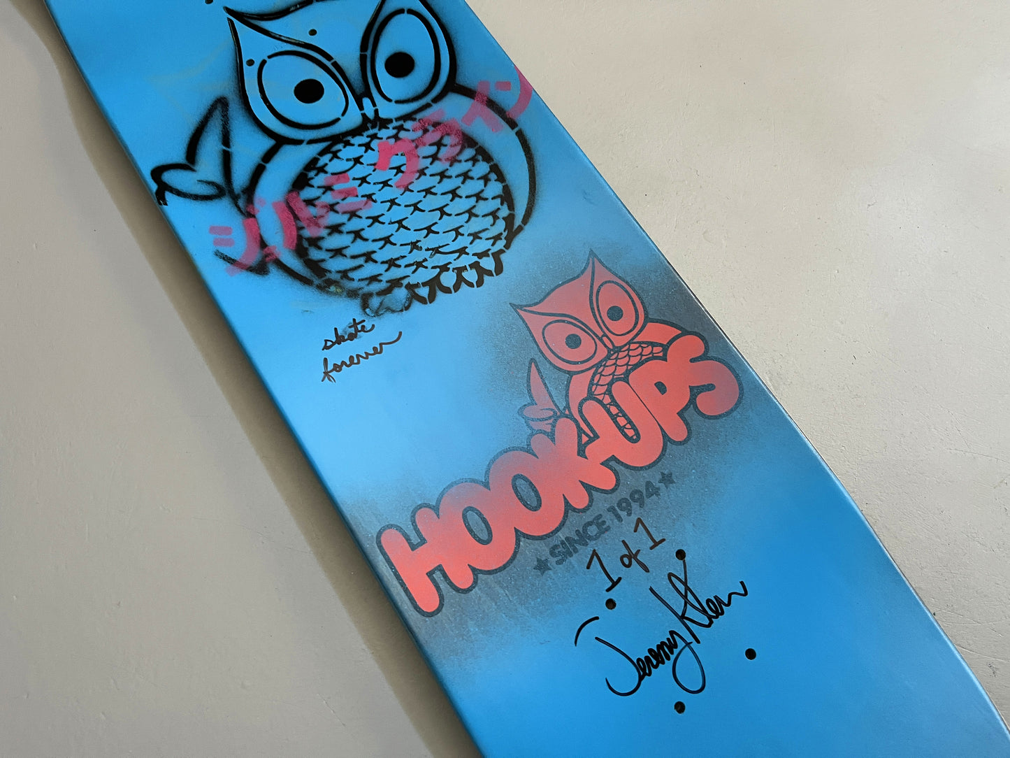 hoot-ups 2 PINK/BLUE - 8.5 X 32.25 MIXED PROCESS SIGNED 1 of 1
