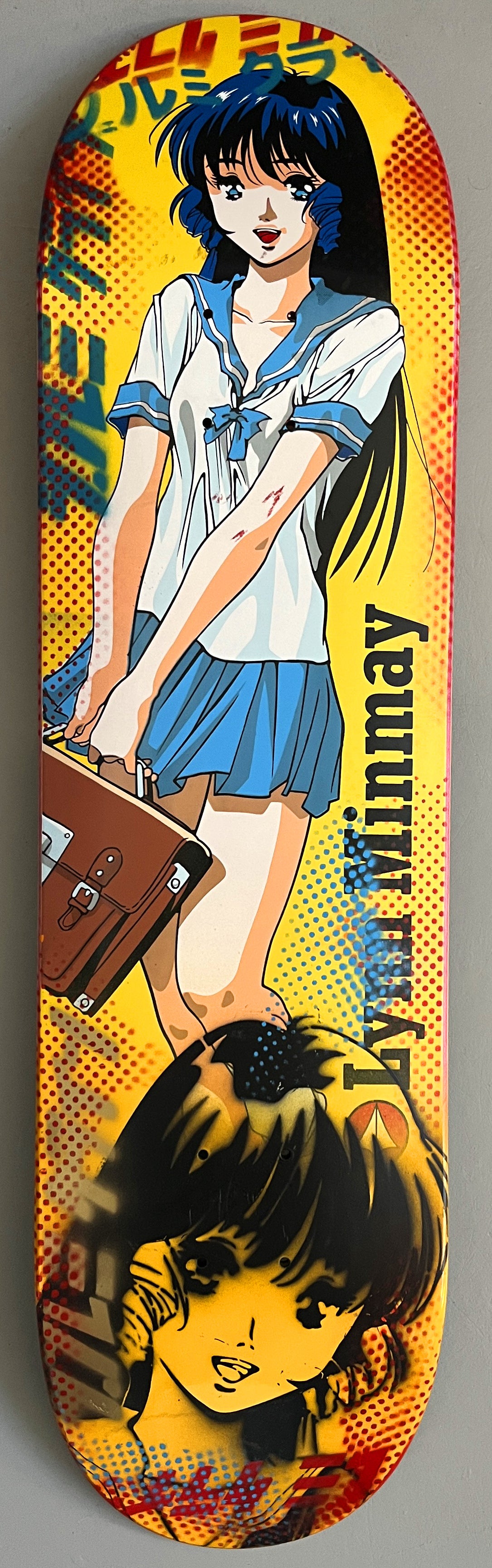 lynn minmay YELLOW/RED 8.25 X 32.25 HAND SCREENED SIGNED 1 OF 1