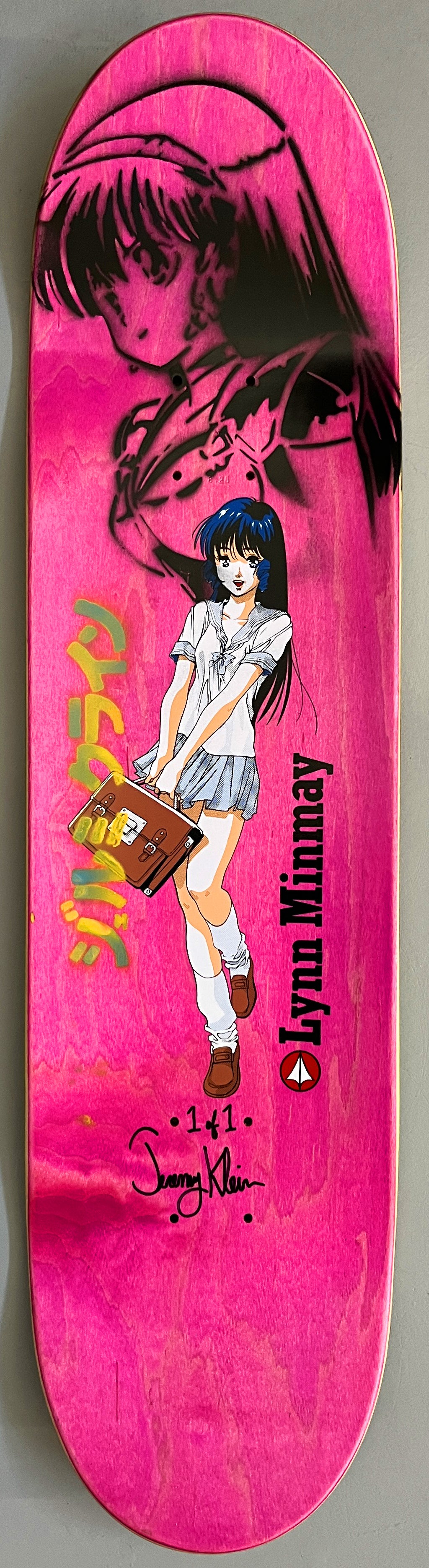 lynn minmay YELLOW/BLUE 8.25 X 32.25 HAND SCREENED SIGNED 1 OF 1