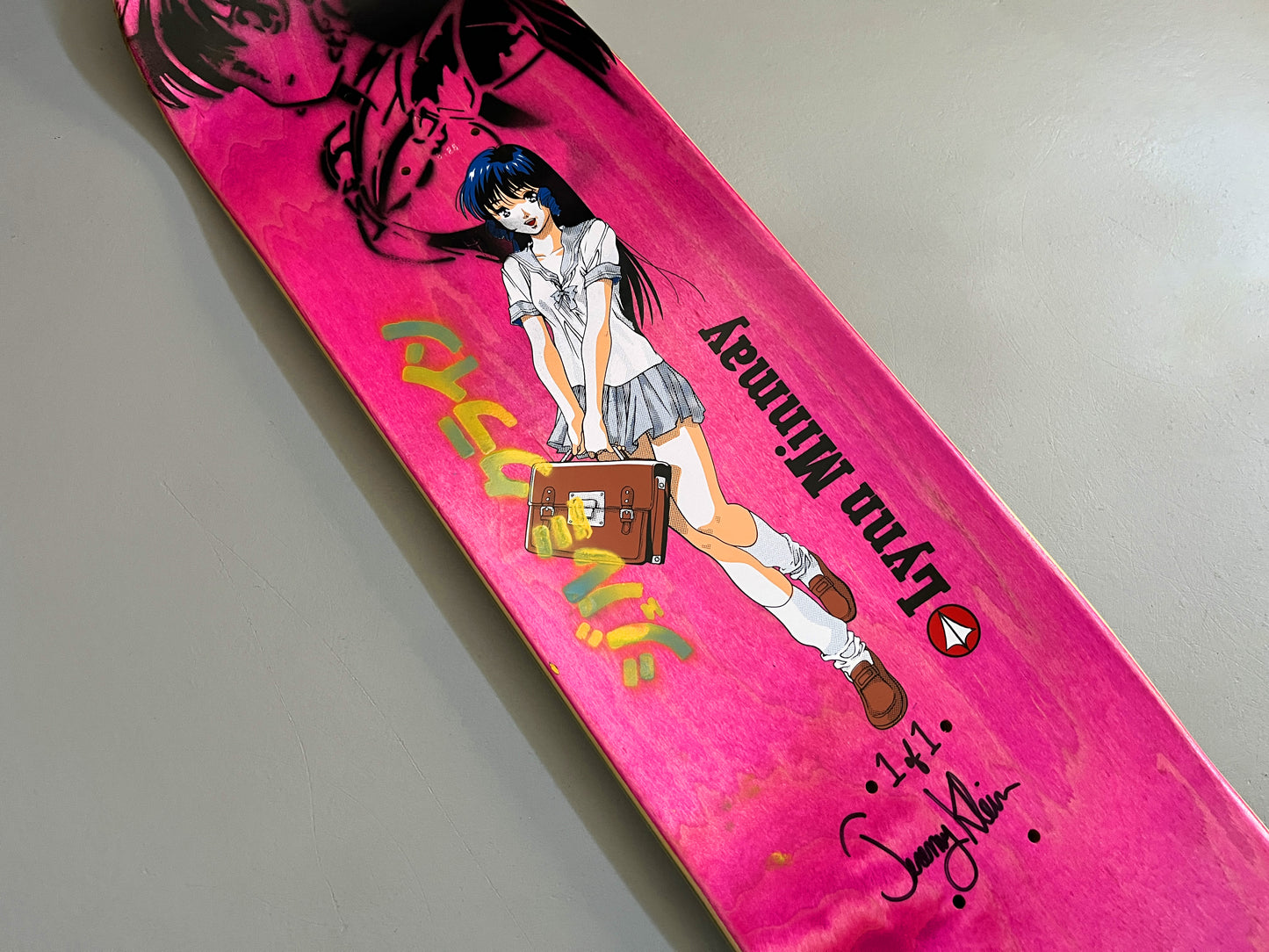 lynn minmay YELLOW/BLUE 8.25 X 32.25 HAND SCREENED SIGNED 1 OF 1