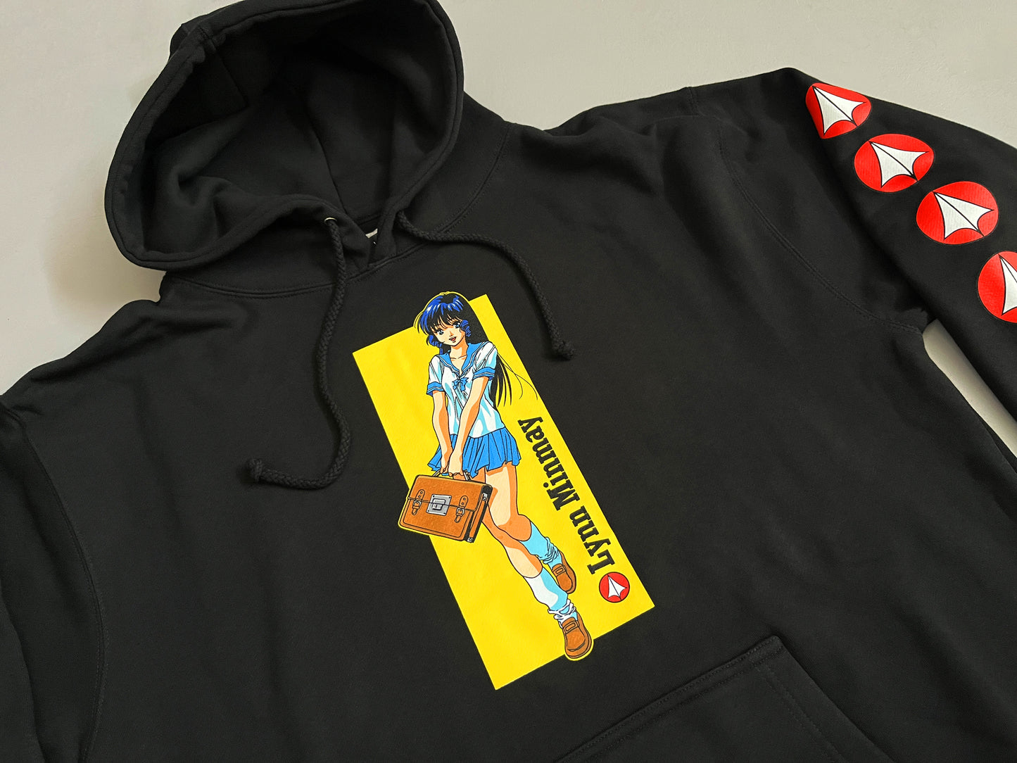 lynn minmay 10 OZ. HEAVYWEIGHT HOODED SWEATSHIRT - BLACK