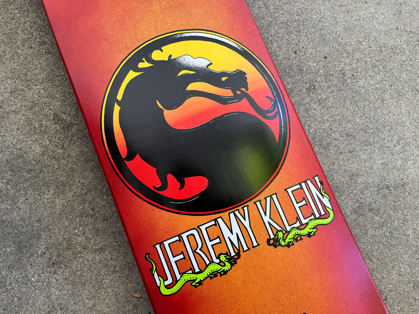 SIGNED jeremy klein dragon 8.0 X 31.75 HAND SCREENED 1 0F 1 FLAME