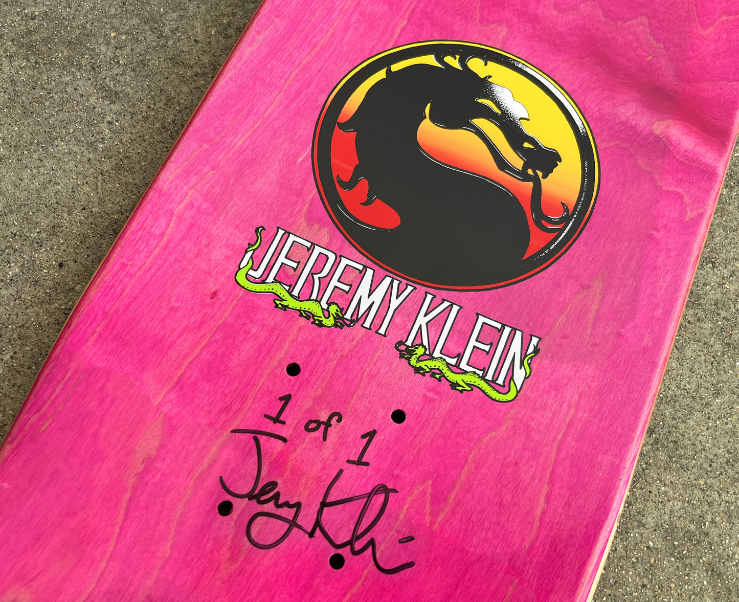 1 of 1 SIGNED jeremy klein dragon 8.0 X 31.75 HAND SCREENED RED ANODIZED