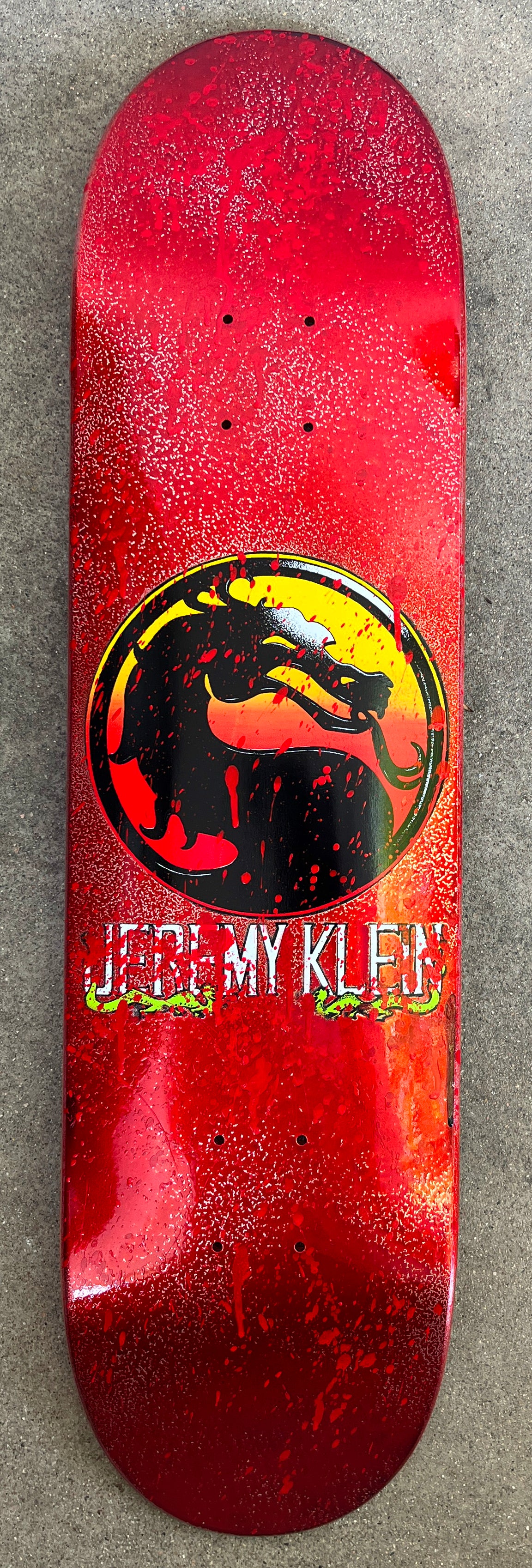 1 of 1 SIGNED jeremy klein dragon 8.0 X 31.75 HAND SCREENED CHROME BLOOD