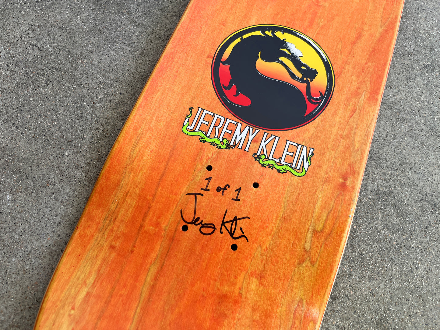 1 of 1 SIGNED jeremy klein dragon 8.0 X 31.75 HAND SCREENED CHROME BLOOD