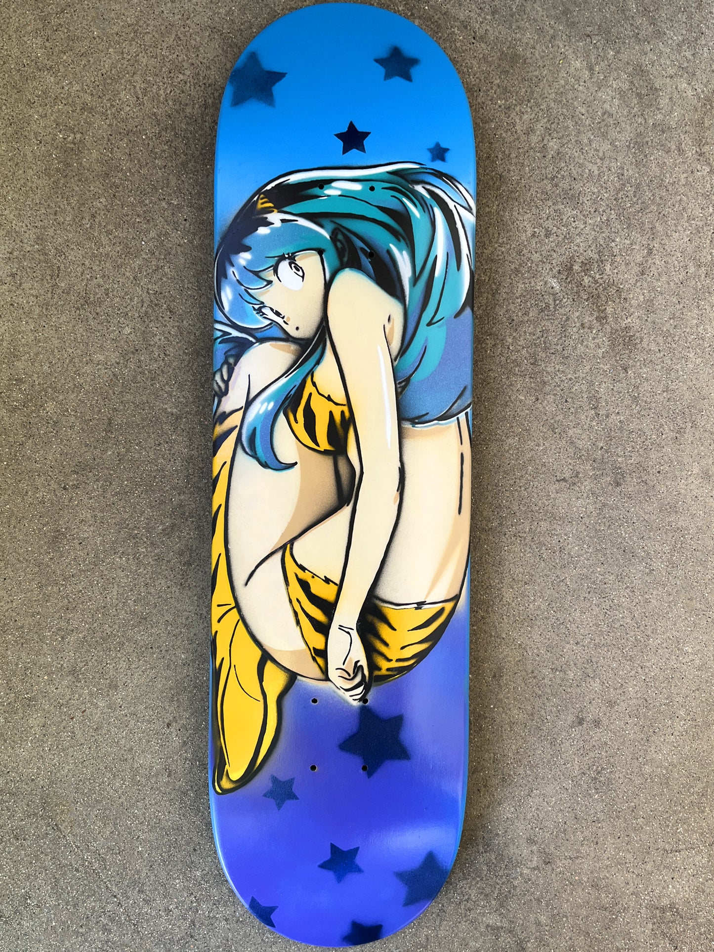 HAND PAINTED lum board with spray can POPSICLE SHAPE