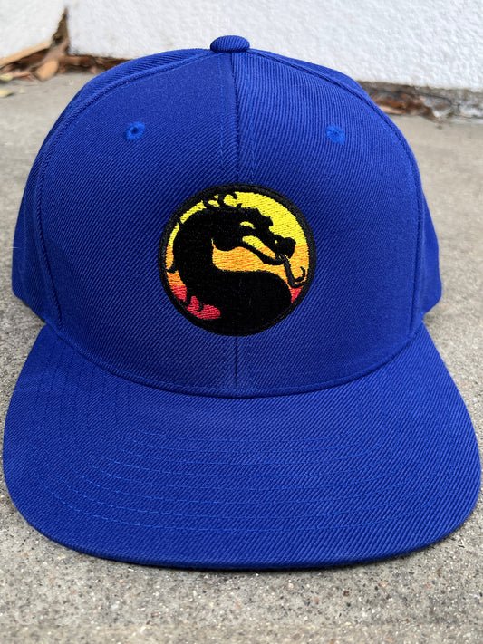 dragon embroidered snapback hat - ROYAL BLUE