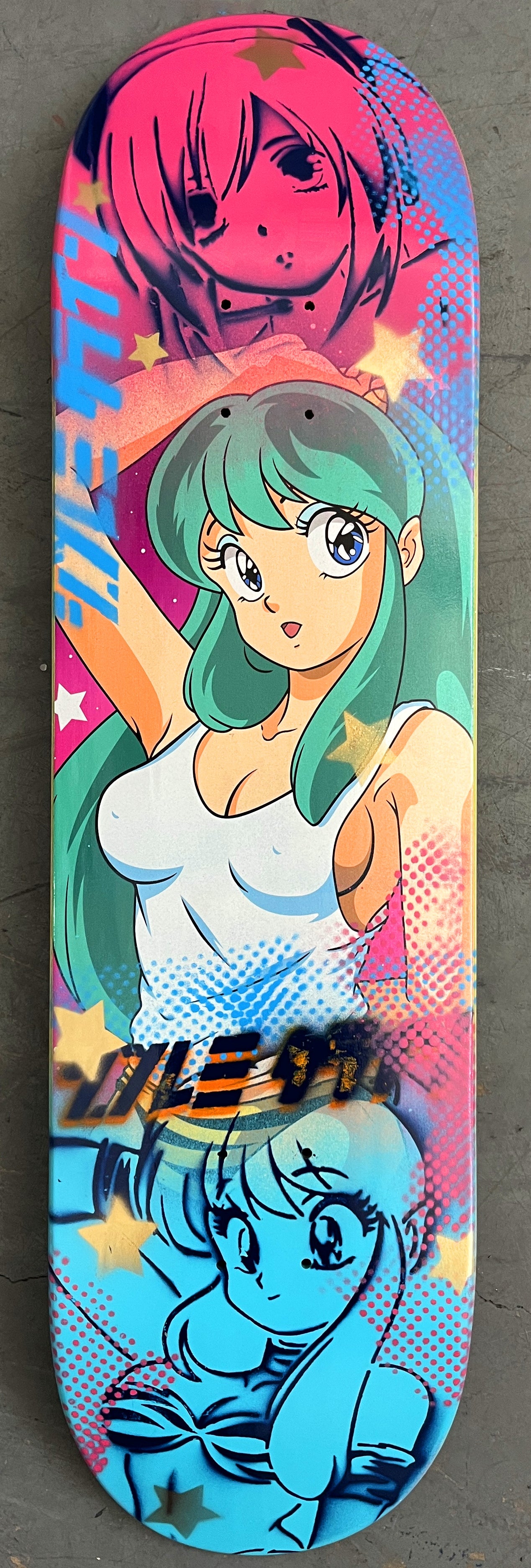 lum chan 3 8.25 X 32.25 BRIGHT BLUE/PINK MIXED PROCESS SIGNED 1 of 1