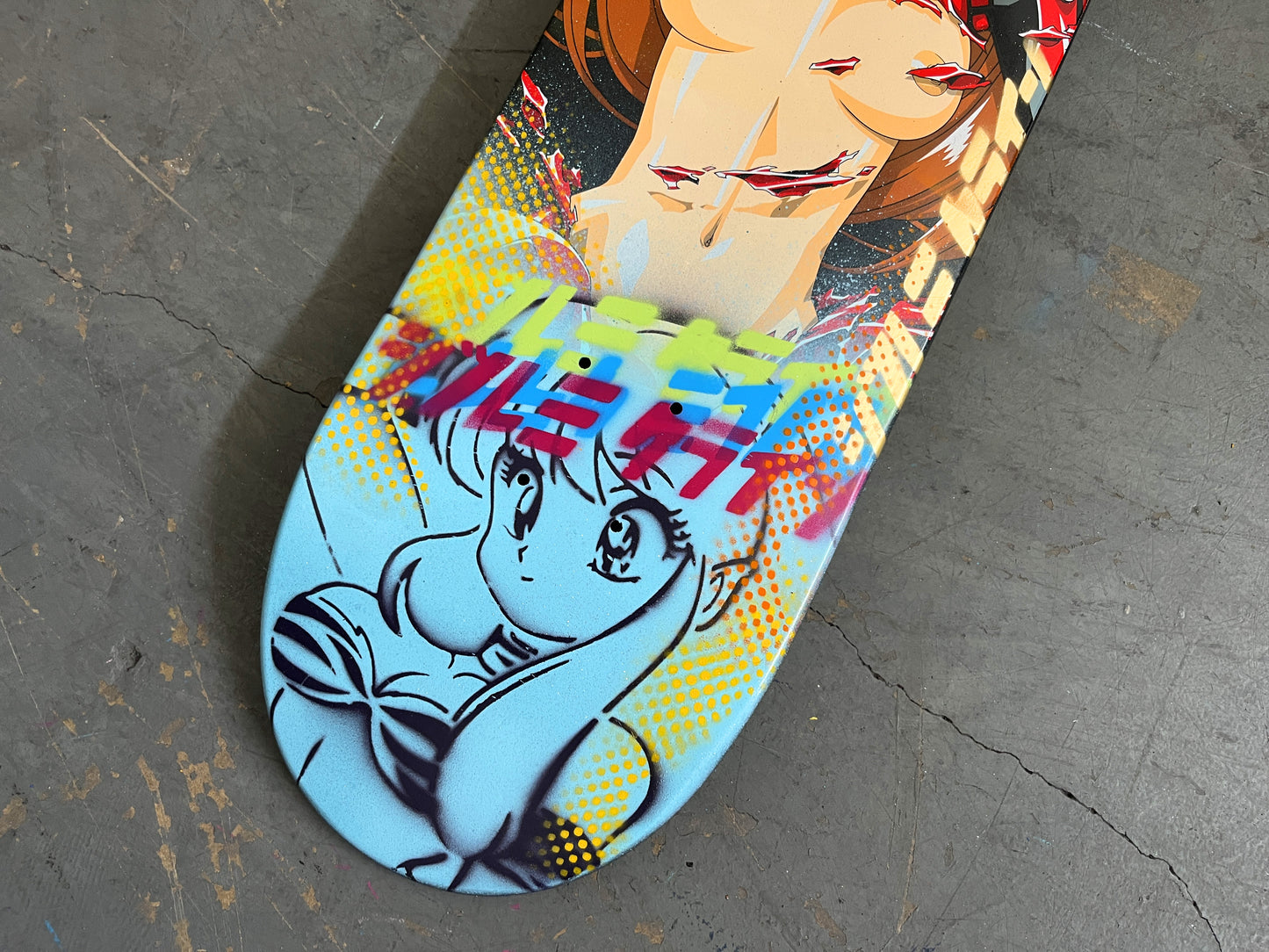 asuka 8.25 X 32.25 POWDER BLUE/BLACK MIXED PROCESS SIGNED 1 of 1
