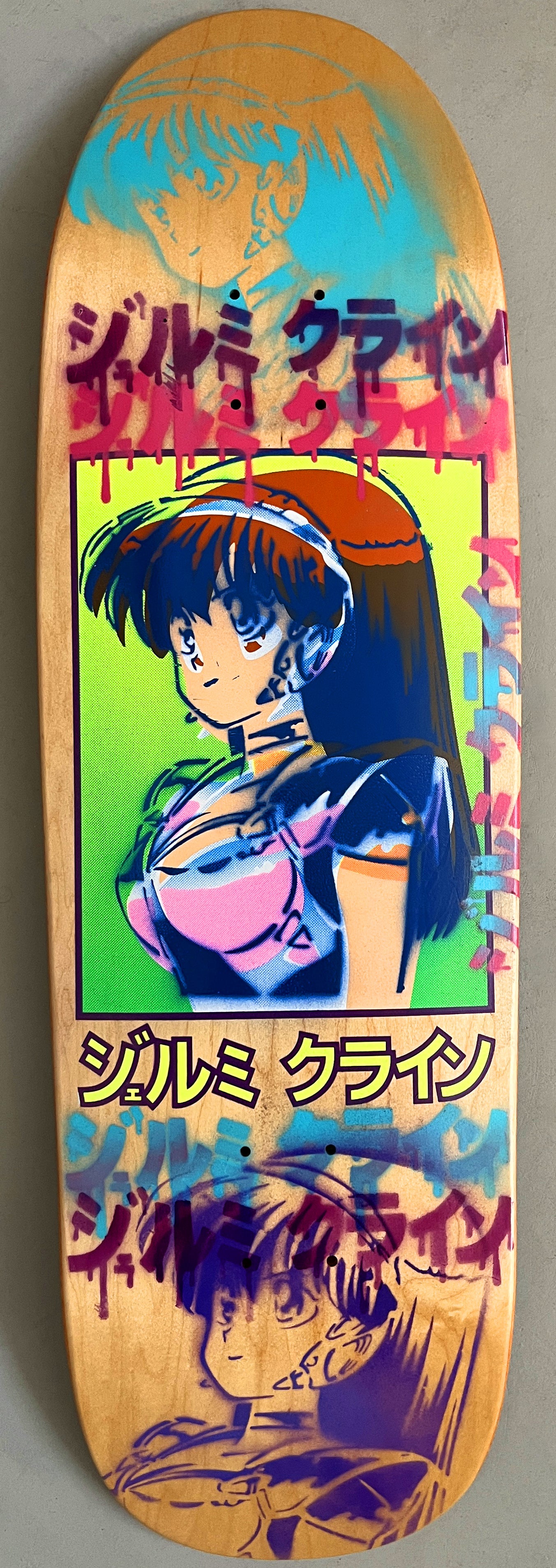 dream girl collage 9.5 X 32.25 NATURAL WOOD HAND PAINTED SIGNED 1 of 1