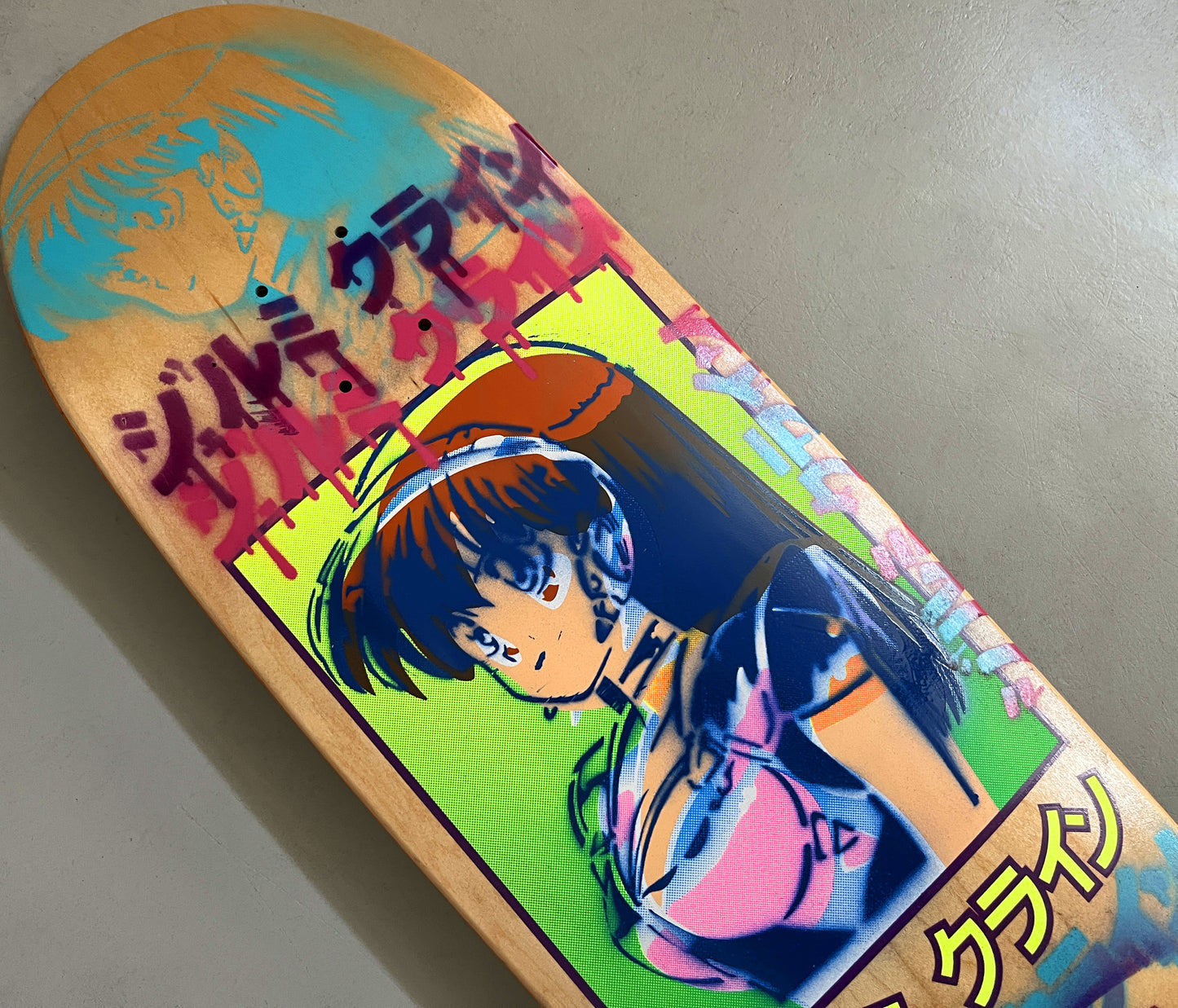 dream girl collage 9.5 X 32.25 NATURAL WOOD HAND PAINTED SIGNED 1 of 1