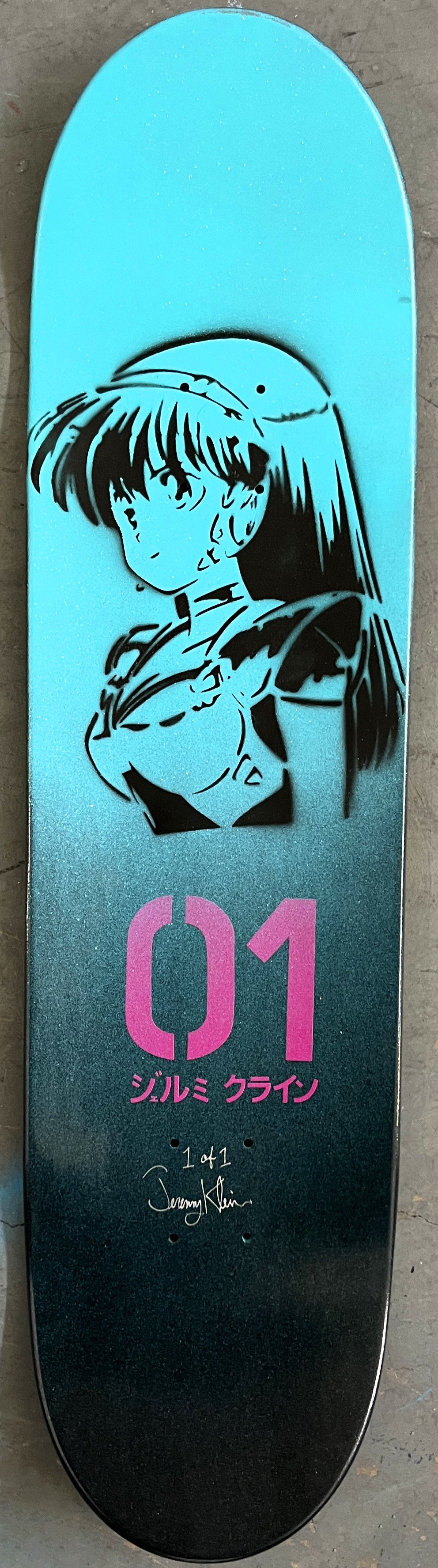 hatsune 8.25 X 32.25 YELLOW/GREEN/PURPLE MIXED PROCESS SIGNED 1 of 1