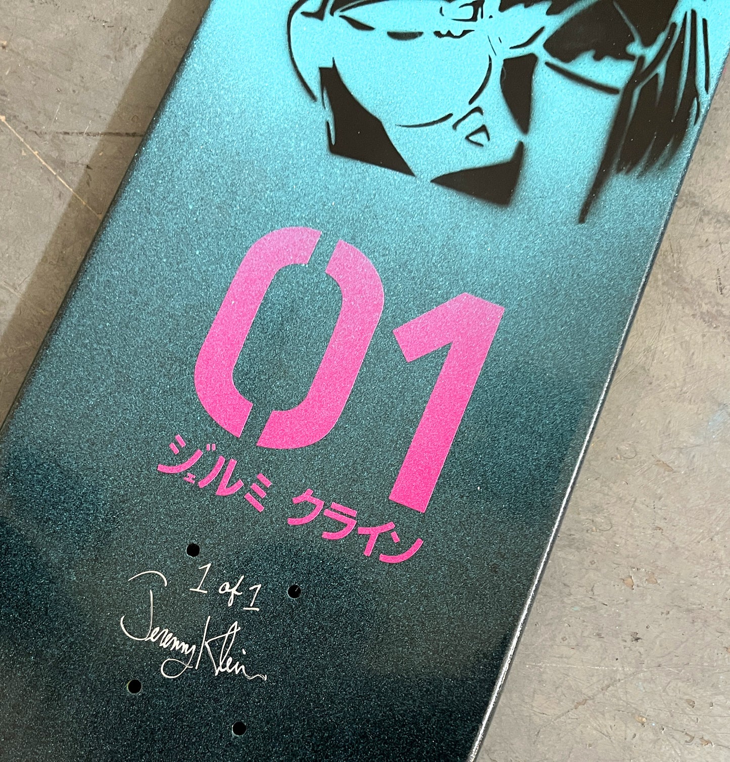 hatsune 8.25 X 32.25 YELLOW/GREEN/PURPLE MIXED PROCESS SIGNED 1 of 1