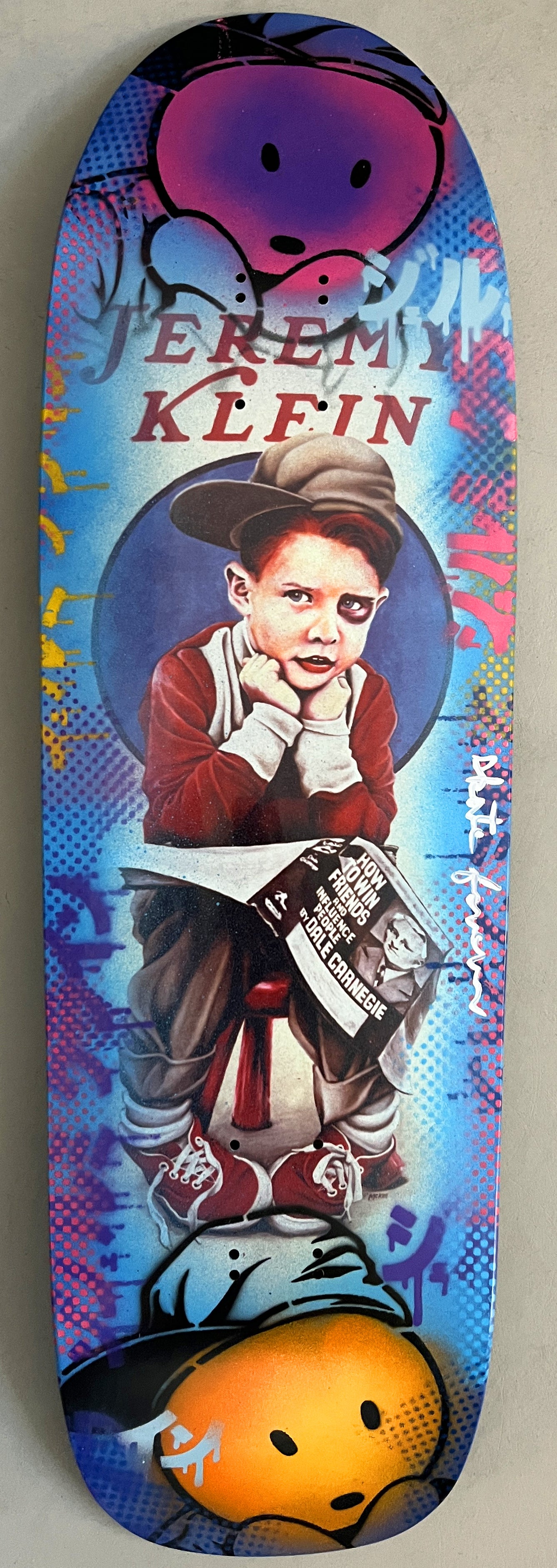 world industries black eye kid SLICK 9.625 MIXED PROCESS BLUE LANCE SIGNED 1 of 1