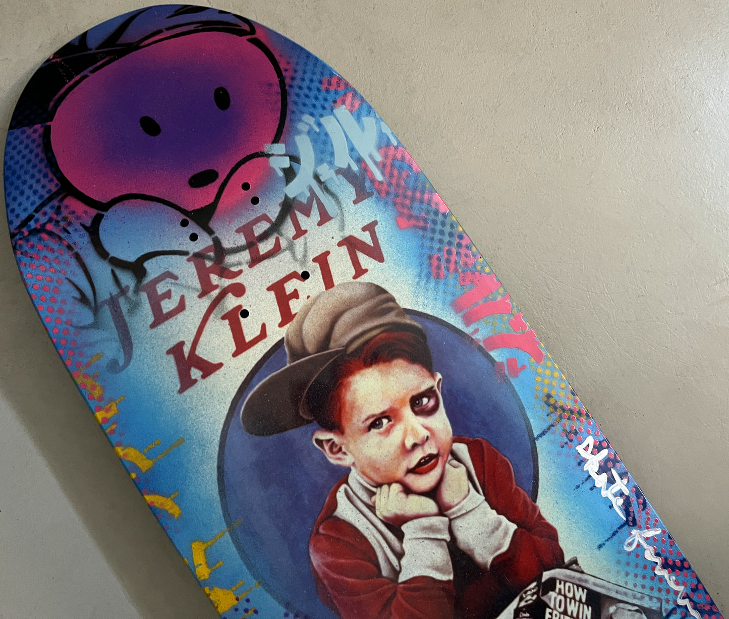 world industries black eye kid SLICK 9.625 MIXED PROCESS BLUE LANCE SIGNED 1 of 1