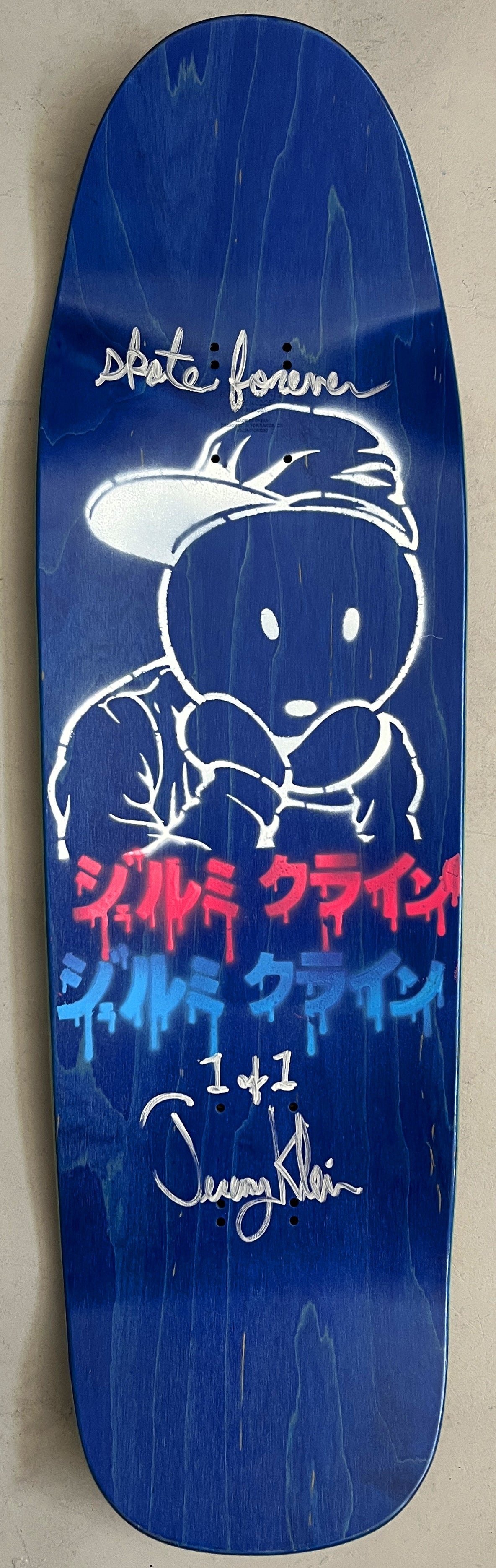 world industries black eye kid SLICK 9.625 MIXED PROCESS BLUE LANCE PURPLE SIGNED 1 of 1