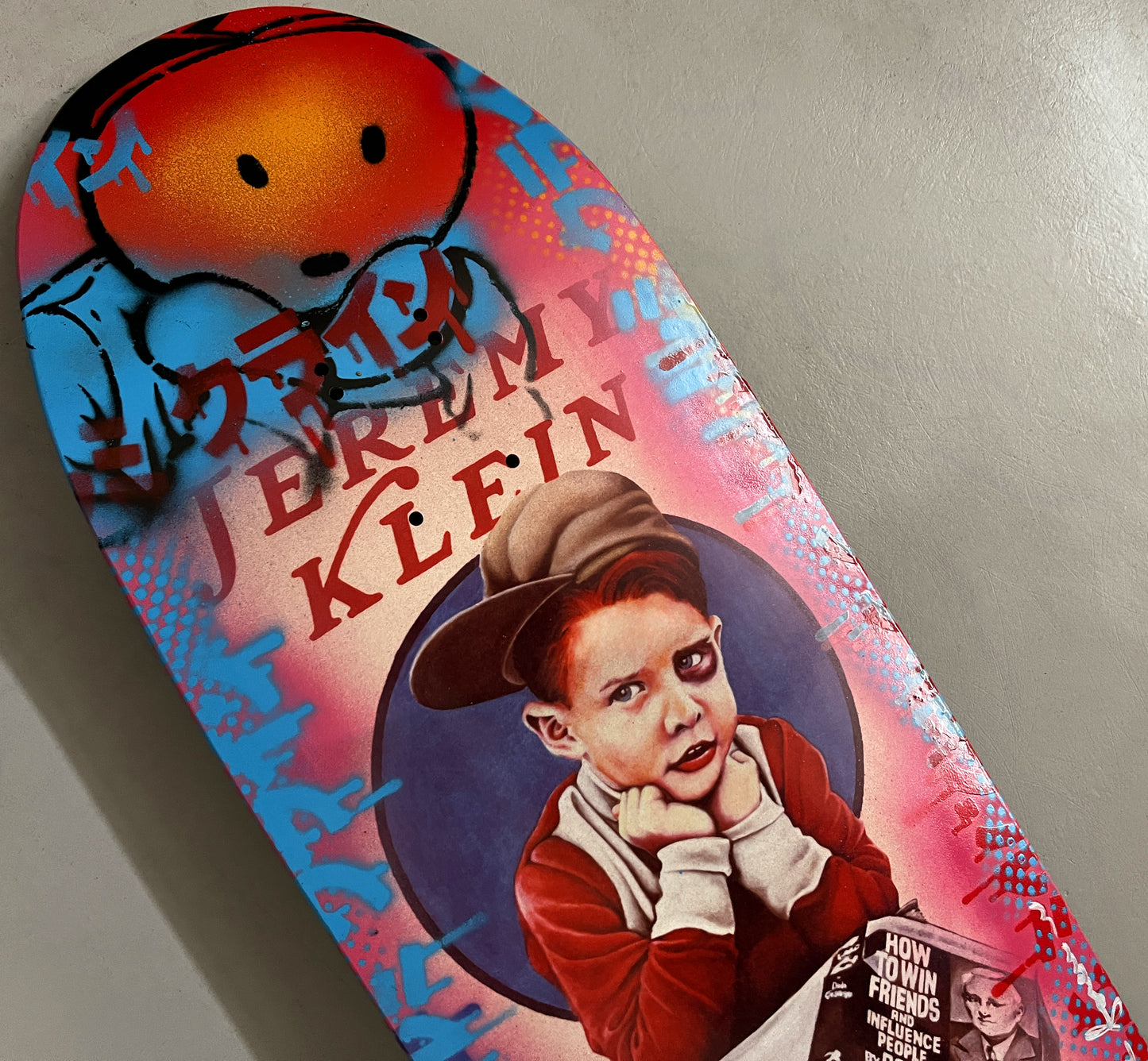 world industries black eye kid SLICK 9.625 MIXED PROCESS BLUE LANCE PINK SIGNED 1 of 1