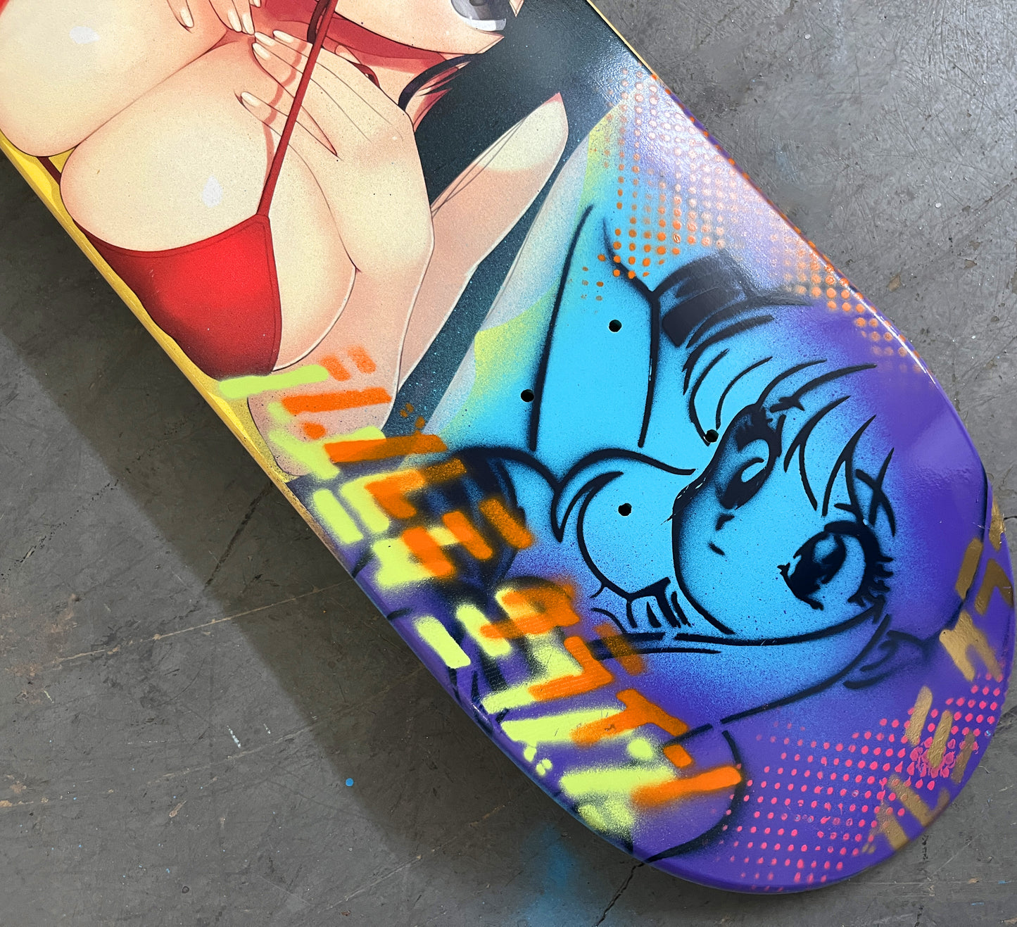 yuki 8.25 X 32.25 BLUE/PURPLE MIXED PROCESS SIGNED 1 of 1