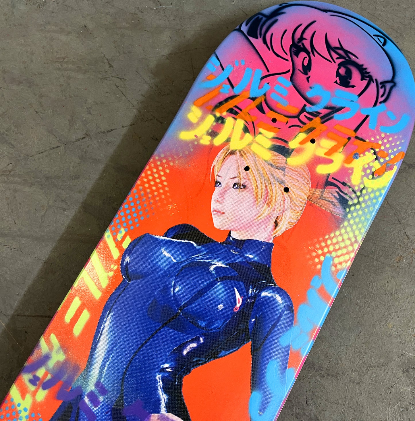 samus BLUE/PINK 8.5 X 32 MIXED PROCESS 1 OF 1 SIGNED