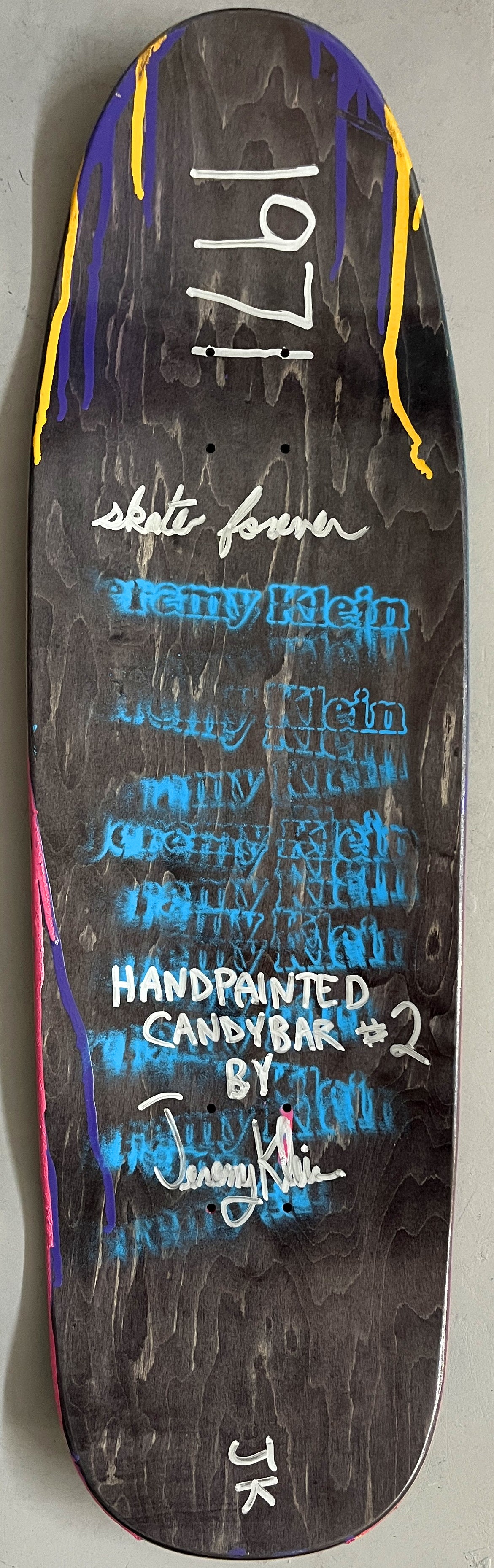 hand painted candy bar 9.5 X 32.25 SIGNED AND NUMBERED #2 - 1 OF 1