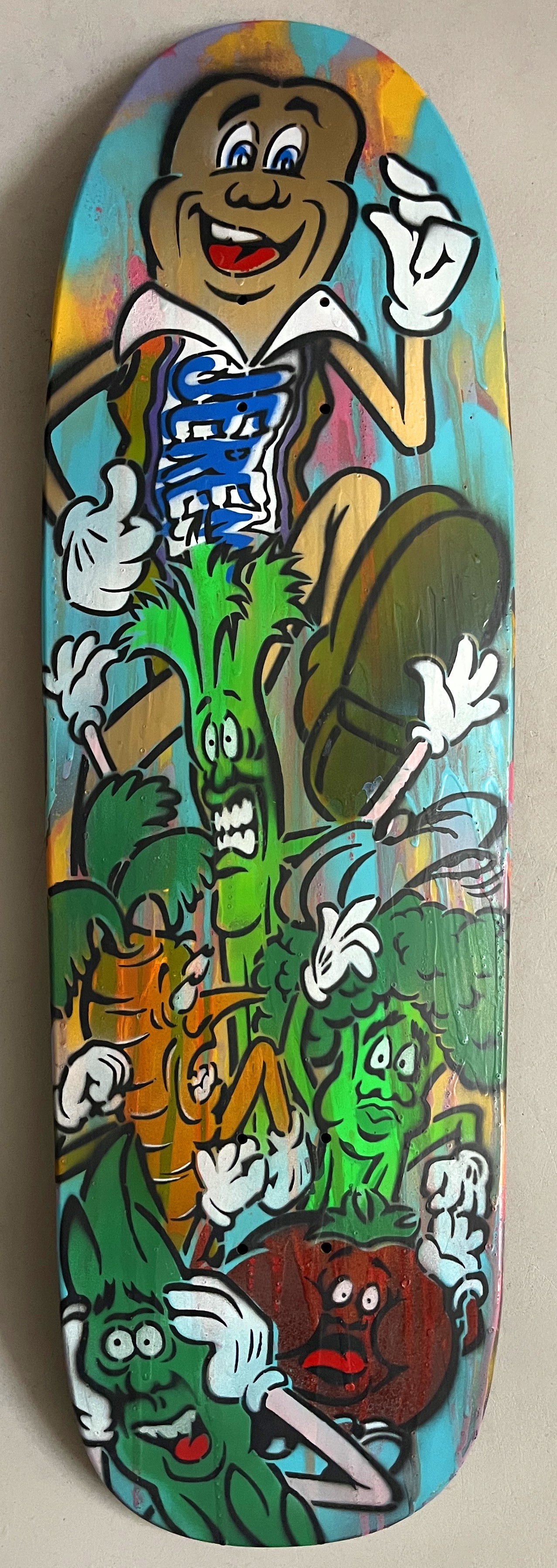hand painted candy bar 9.5 X 32.25 SIGNED AND NUMBERED #5 - 1 OF 1