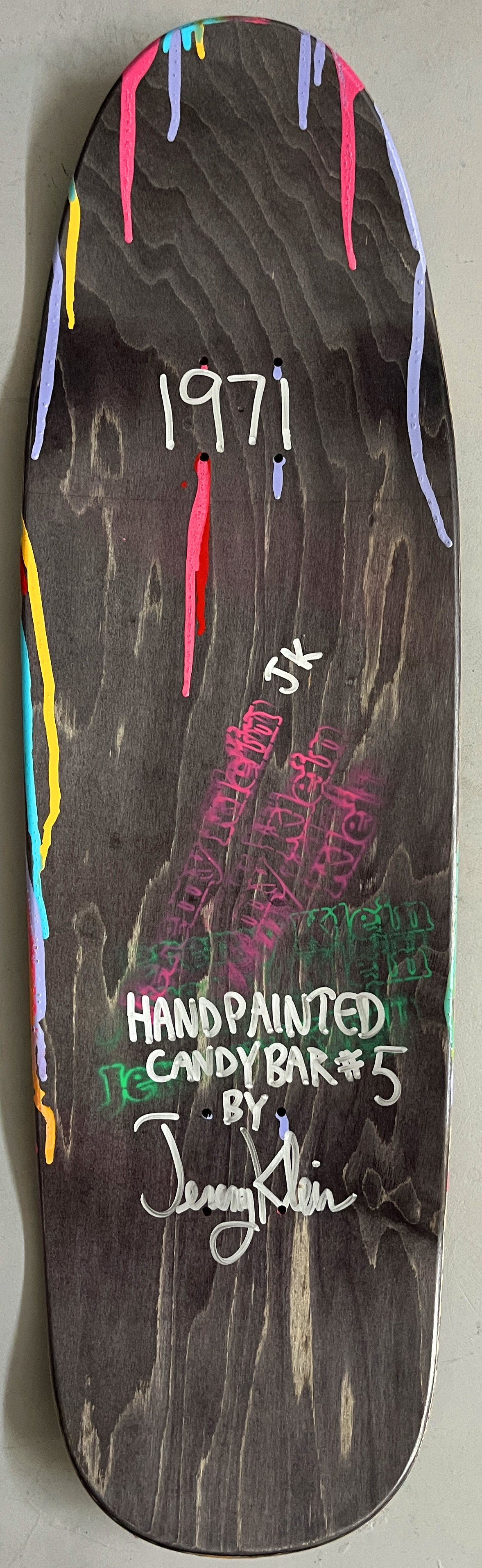 hand painted candy bar 9.5 X 32.25 SIGNED AND NUMBERED #5 - 1 OF 1