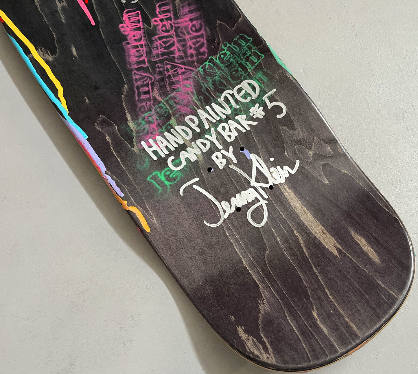 hand painted candy bar 9.5 X 32.25 SIGNED AND NUMBERED #5 - 1 OF 1
