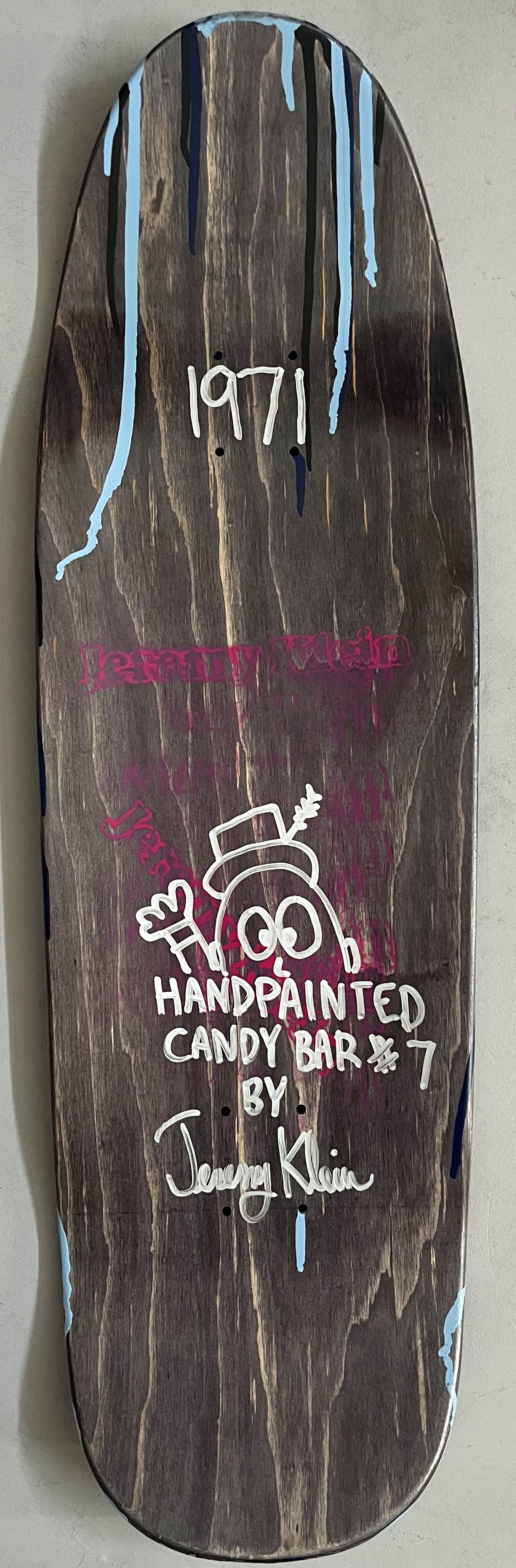 hand painted candy bar 9.5 X 32.25 SIGNED AND NUMBERED #7 - 1 OF 1