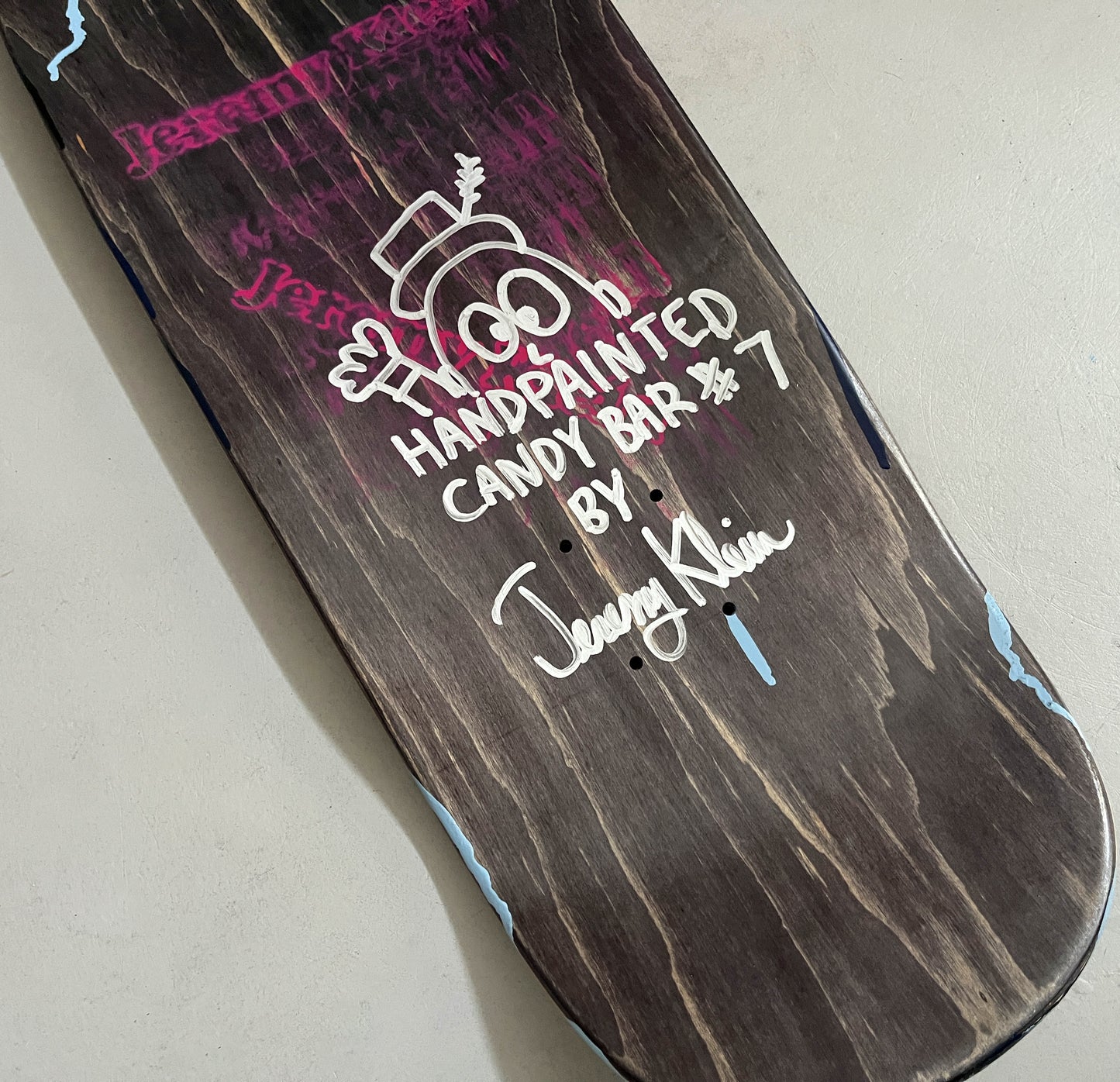 hand painted candy bar 9.5 X 32.25 SIGNED AND NUMBERED #7 - 1 OF 1