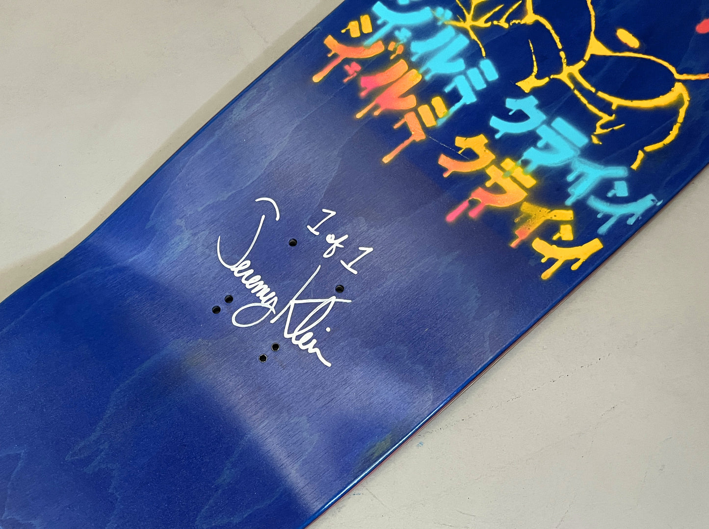 world industries black eye kid SLICK 9.625 MIXED PROCESS METALLIC SILVER MIST SIGNED 1 of 1