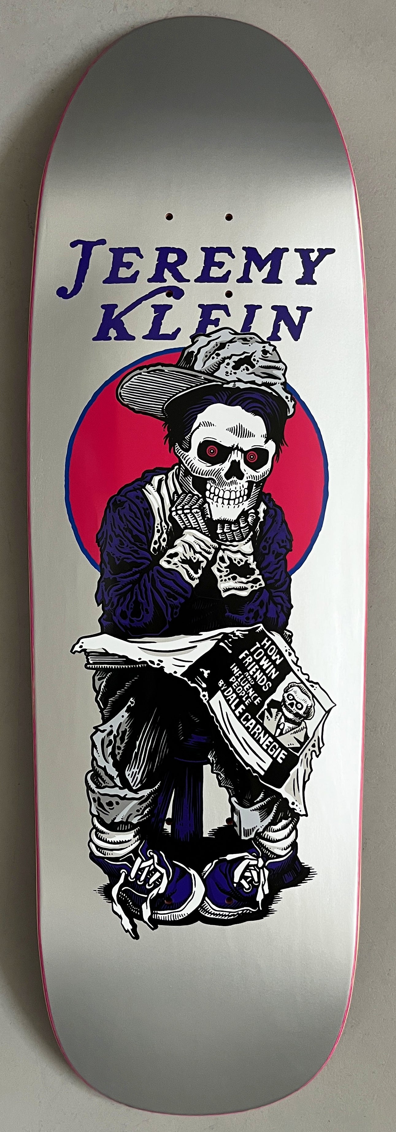 SIGNED black eye kid skull SPECIAL EDITION METALLIC SILVER 9.5 X 31.75 HAND SCREENED