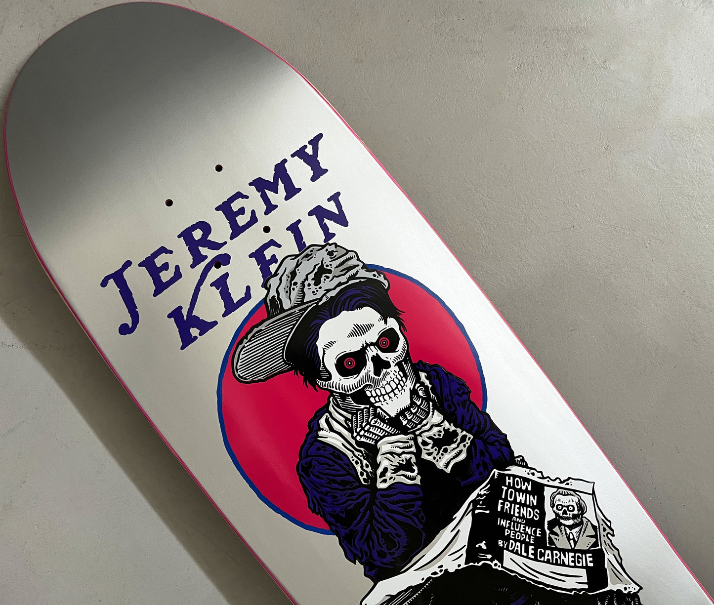 SIGNED black eye kid skull SPECIAL EDITION METALLIC SILVER 9.5 X 31.75 HAND SCREENED