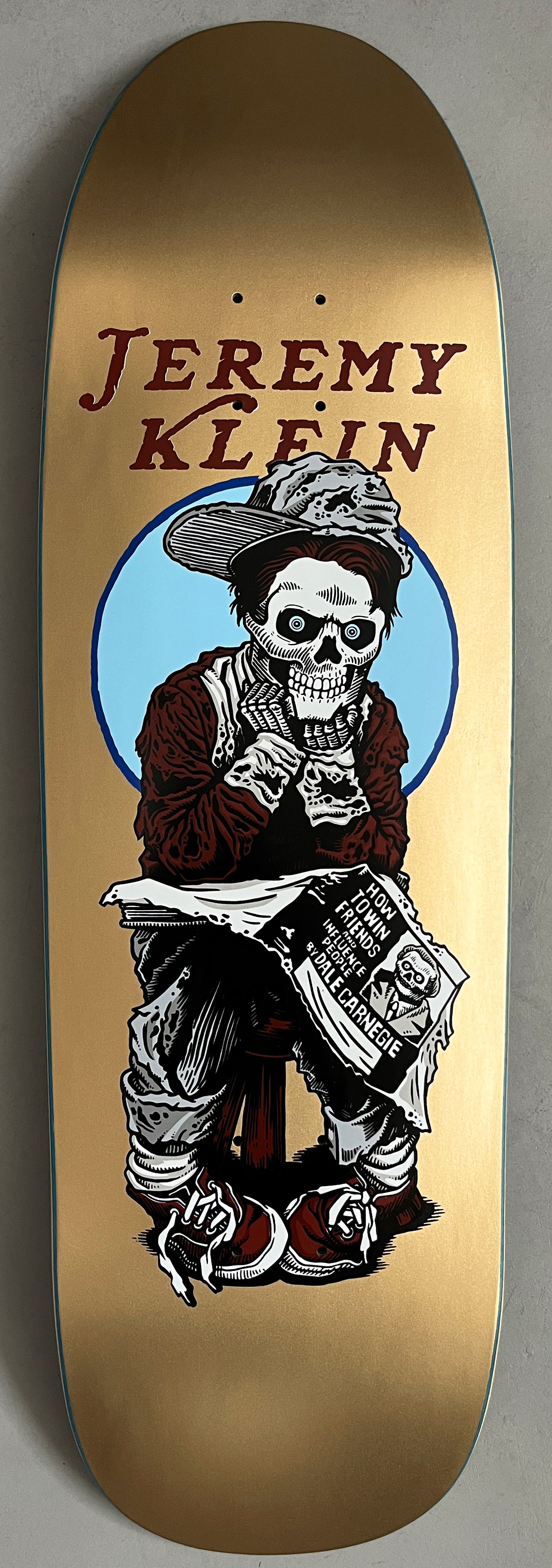 SIGNED black eye kid skull SPECIAL EDITION METALLIC GOLD 9.5 X 31.75 HAND SCREENED