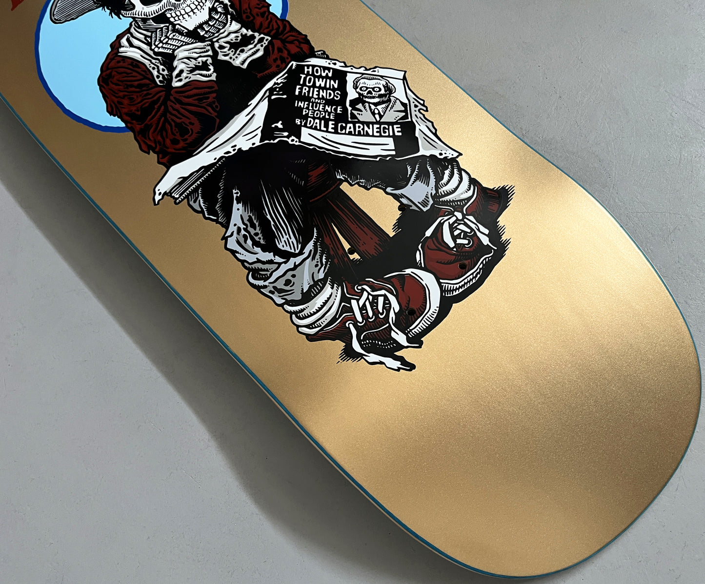SIGNED black eye kid skull SPECIAL EDITION METALLIC GOLD 9.5 X 31.75 HAND SCREENED