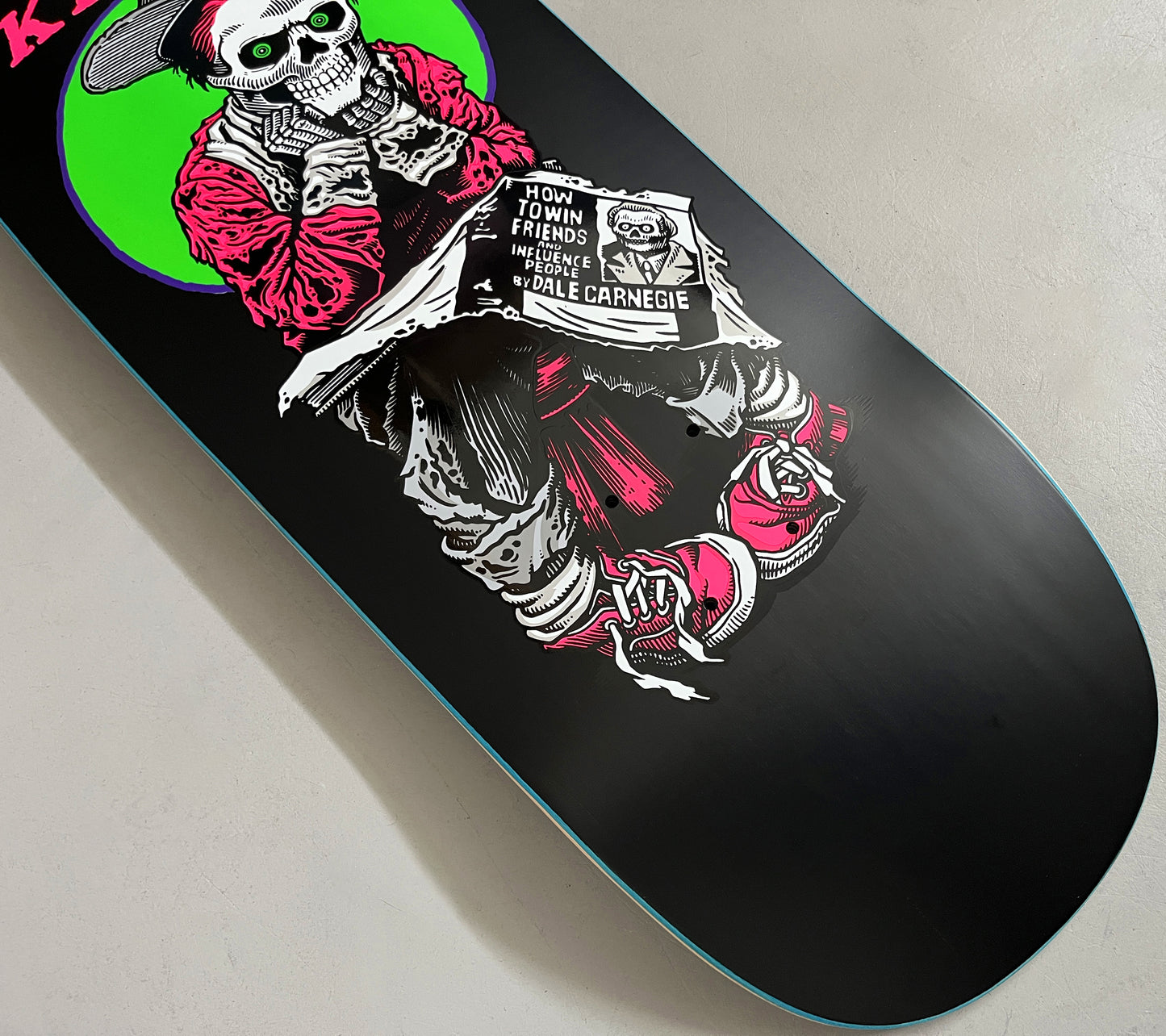 SIGNED black eye kid skull SPECIAL EDITION MATTE BLACK 9.5 X 31.75 HAND SCREENED